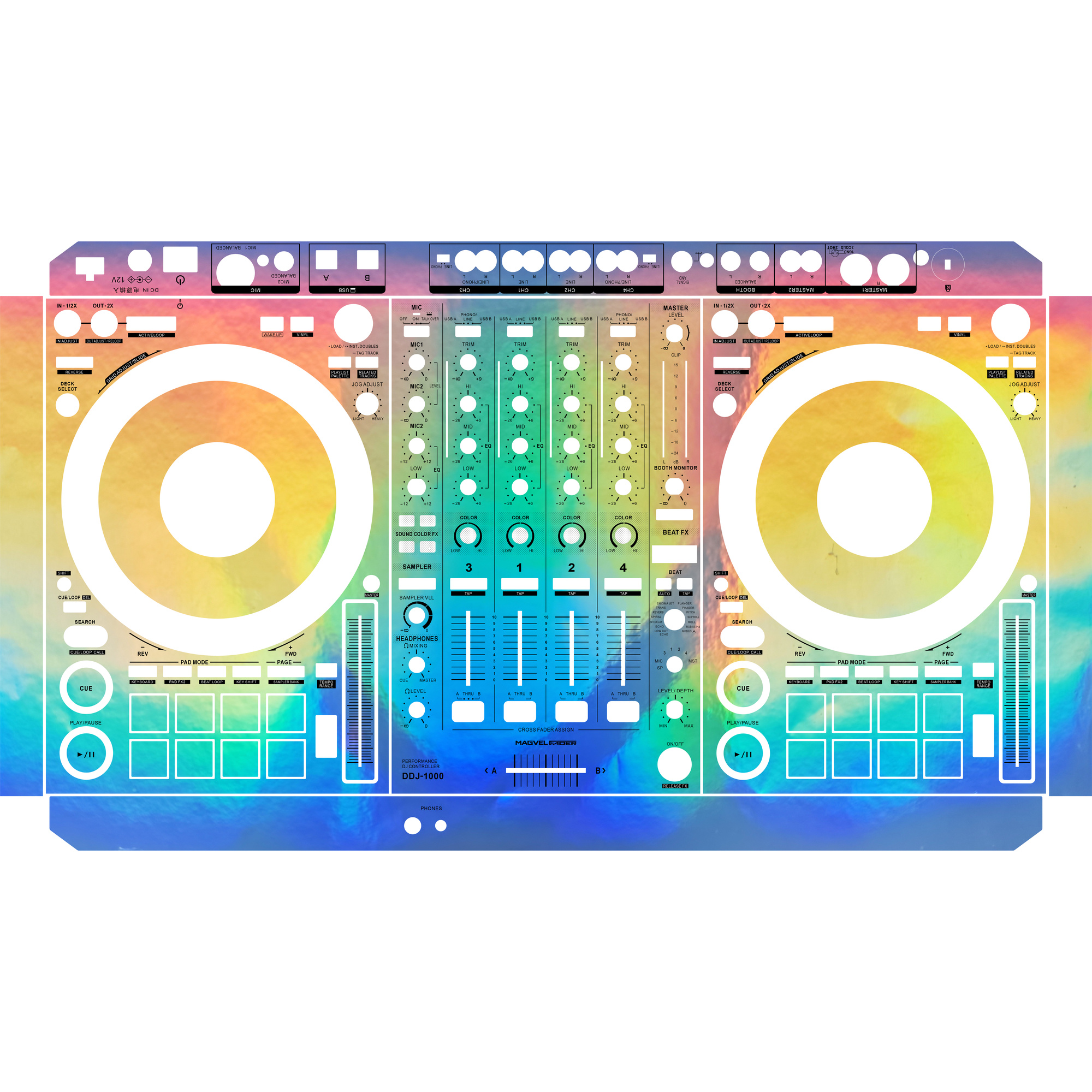DDJ-1000 DJ Controller Skin - Glossy Laser Design product image