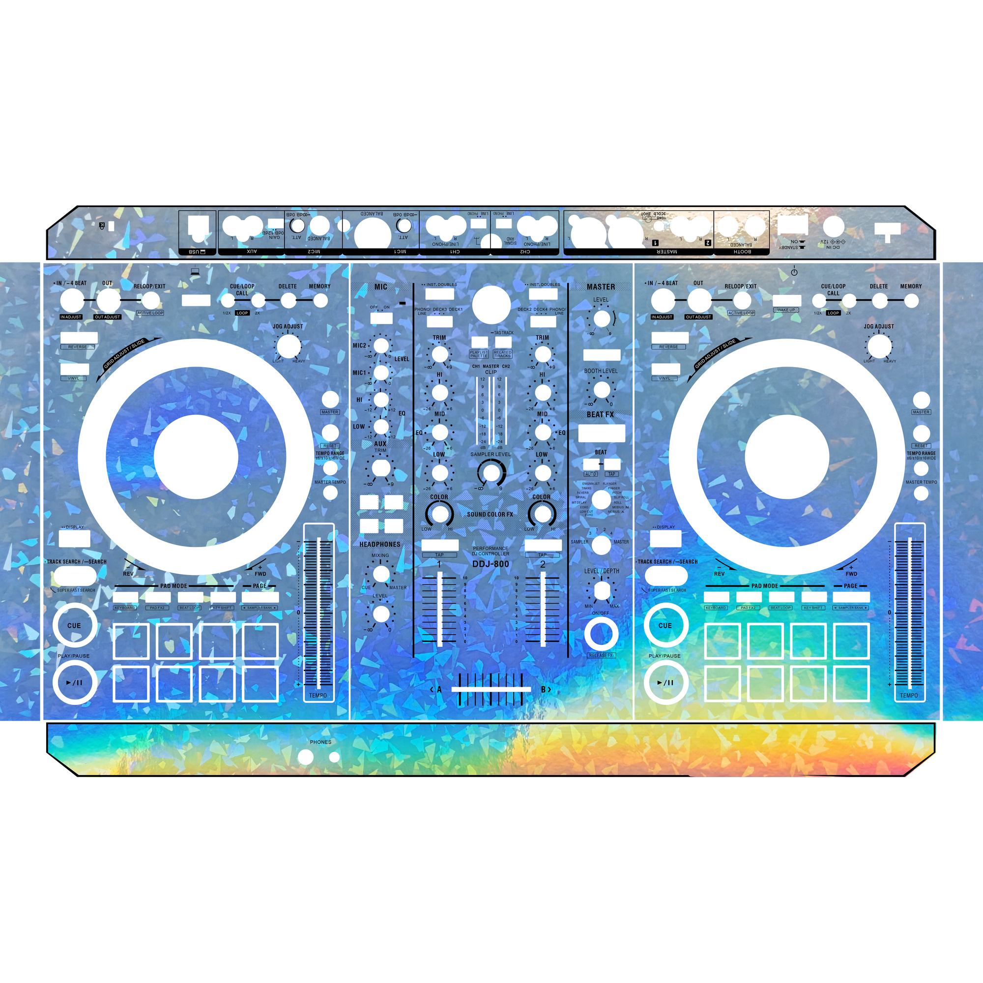 DDJ-800 DJ Controller Skin - Glossy Laser Design product image