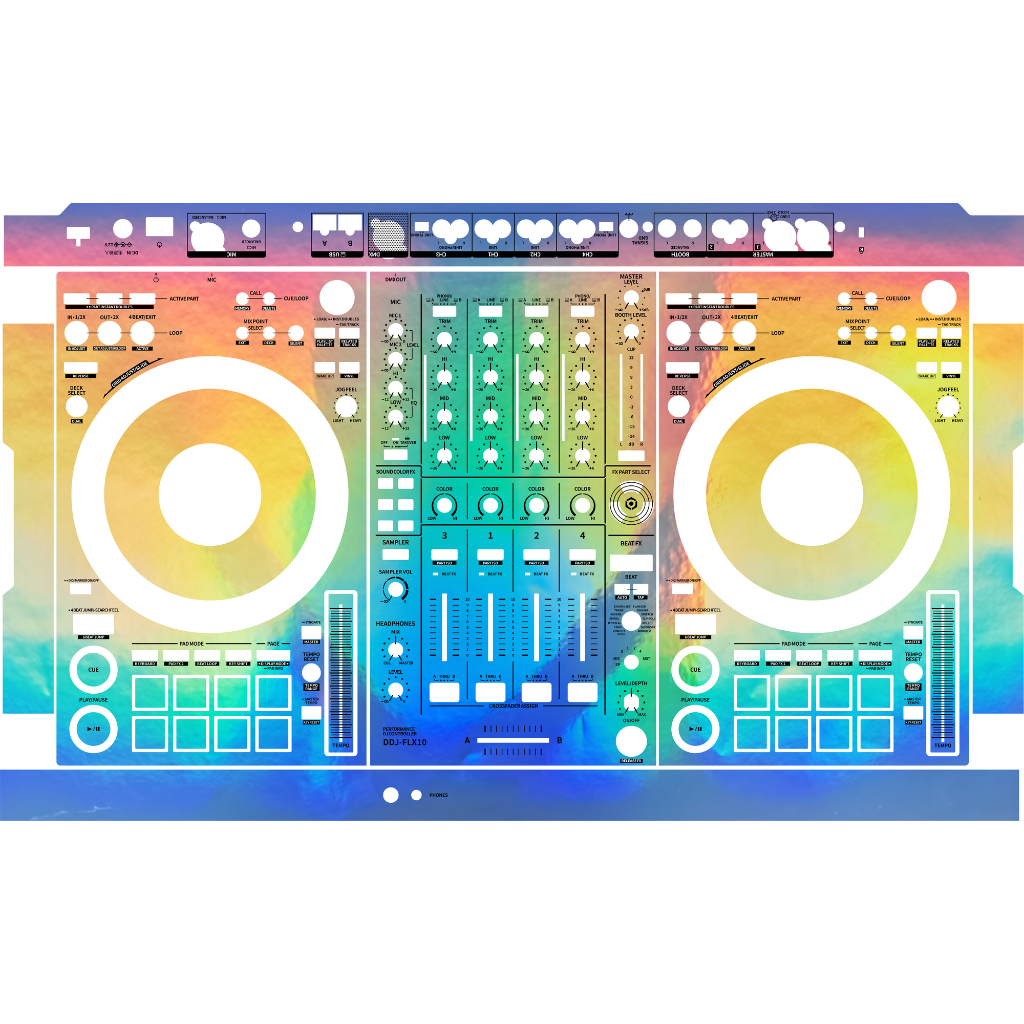 DDJ-FLX10 DJ Controller Skin - Glossy Laser Design product image
