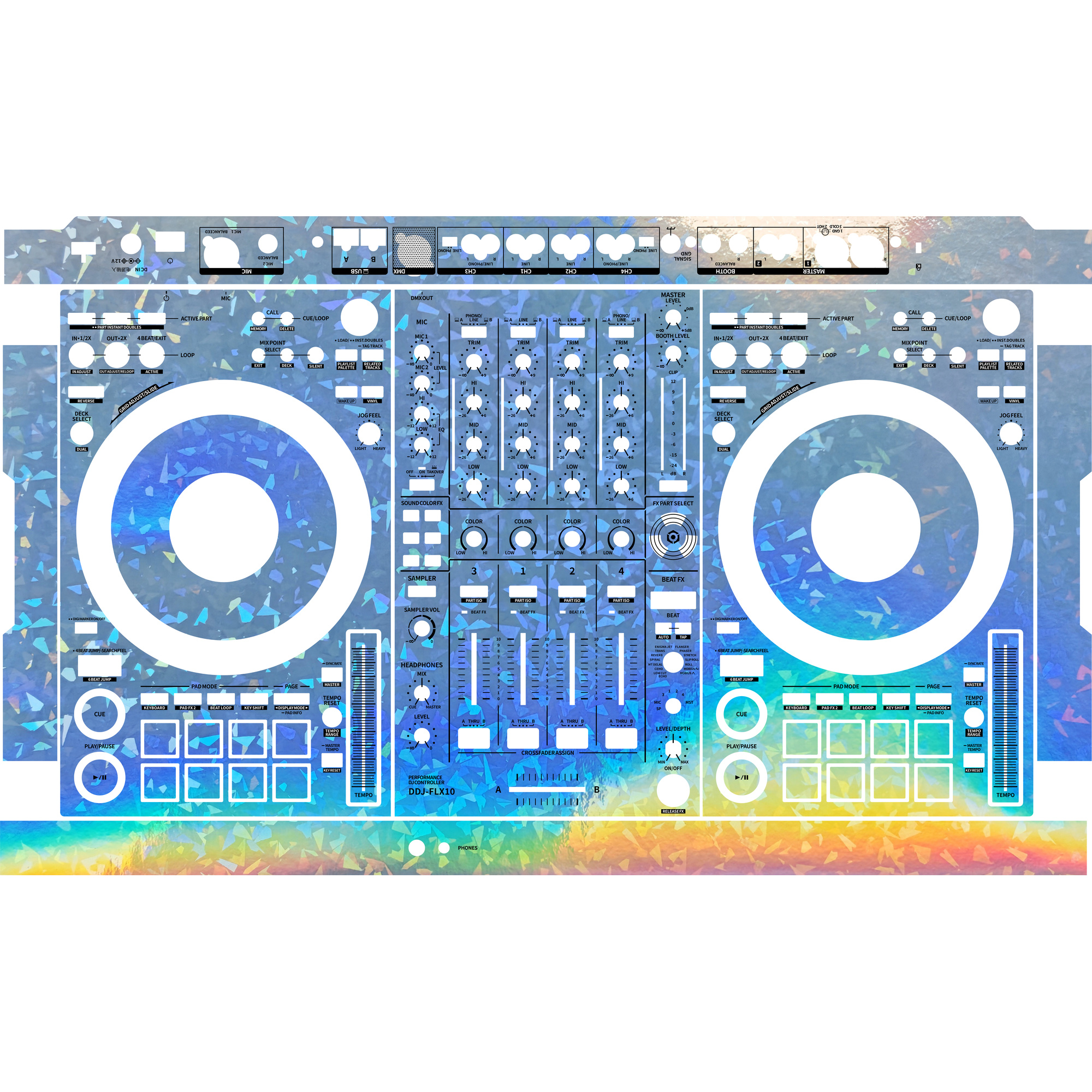 DDJ-FLX10 DJ Controller Skin - Glossy Laser Design product image