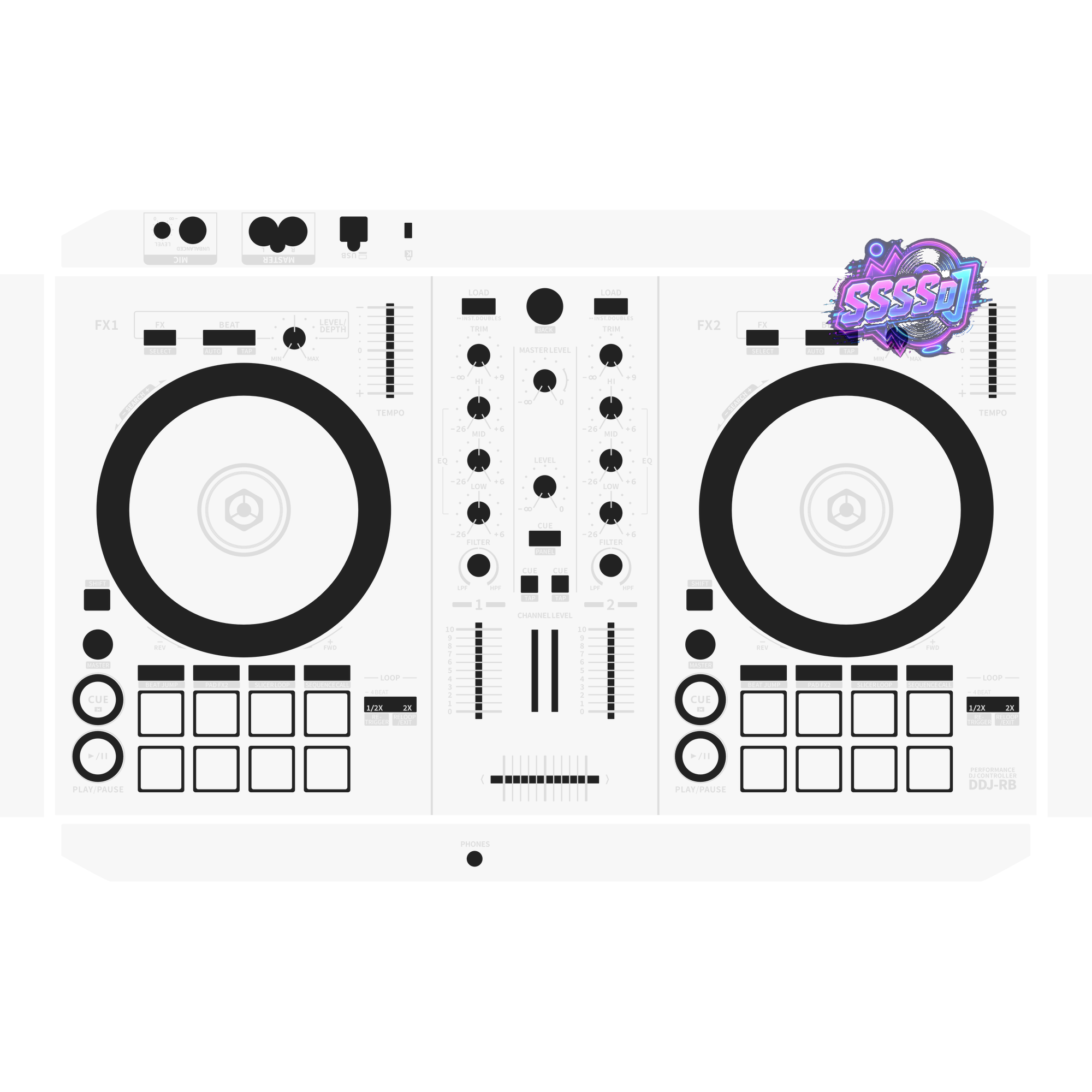 DDJ-RB DJ Controller Skin - White Solid Color Design