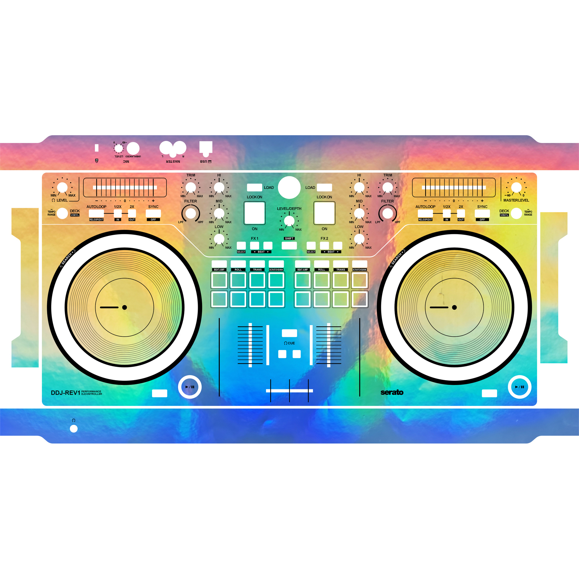 DDJ-REV1 DJ Controller Skin - Glossy Laser Design product image