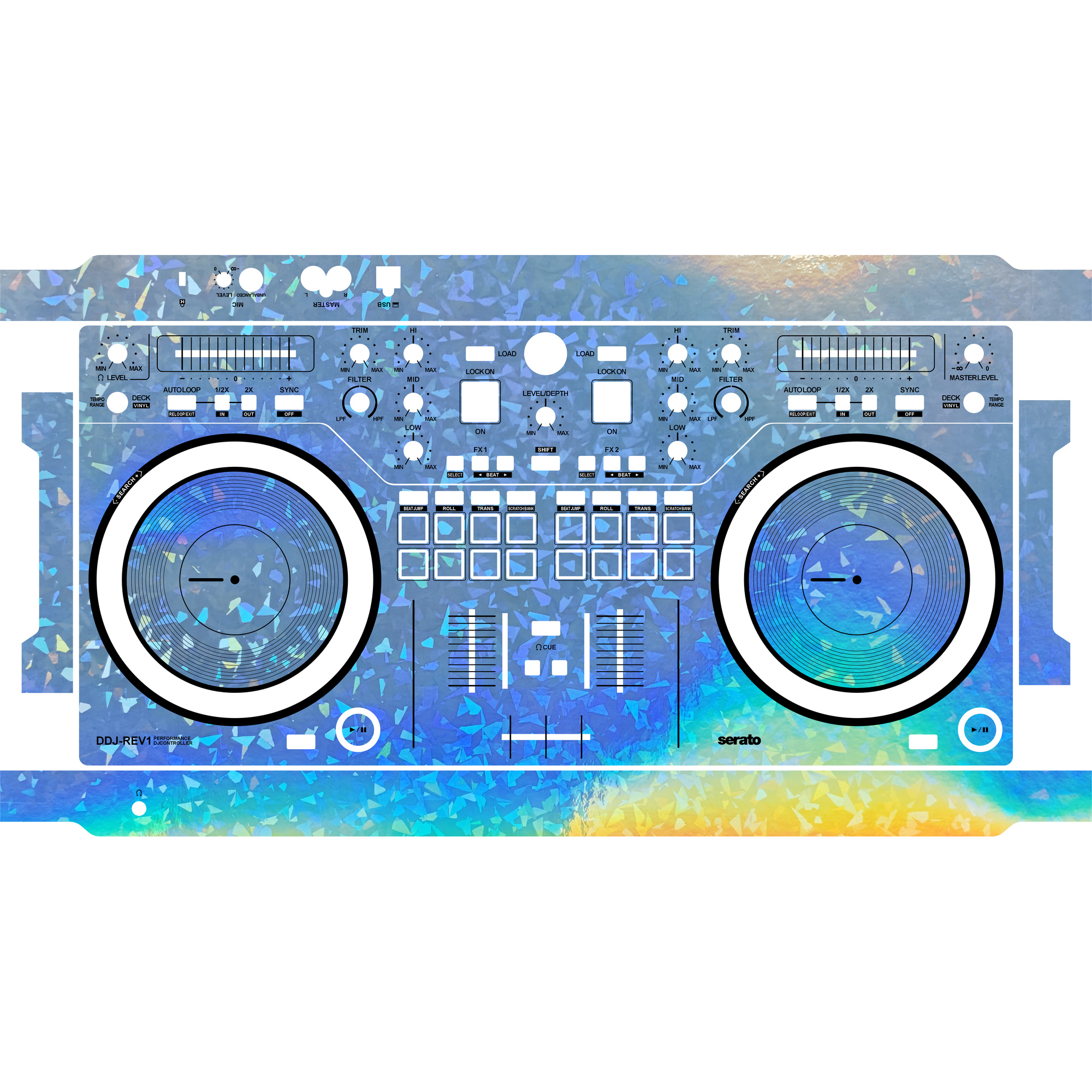 DDJ-REV1 DJ Controller Skin - Glossy Laser Design product image