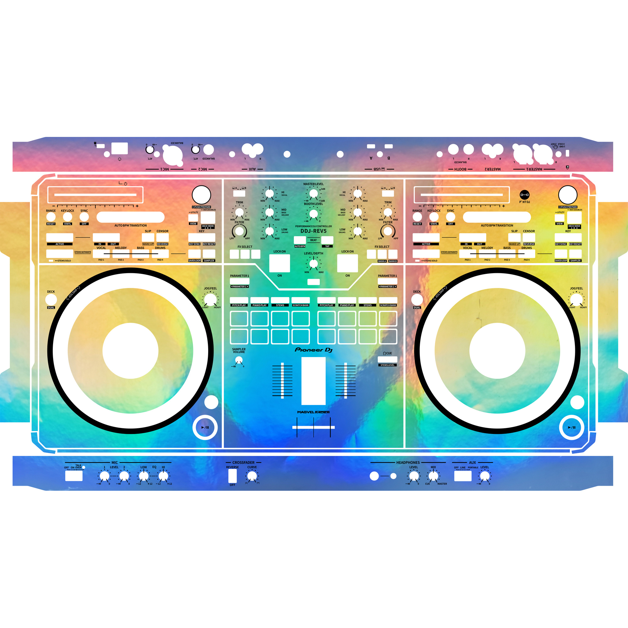 DDJ-REV5 DJ Controller Skin - Glossy Laser Design product image
