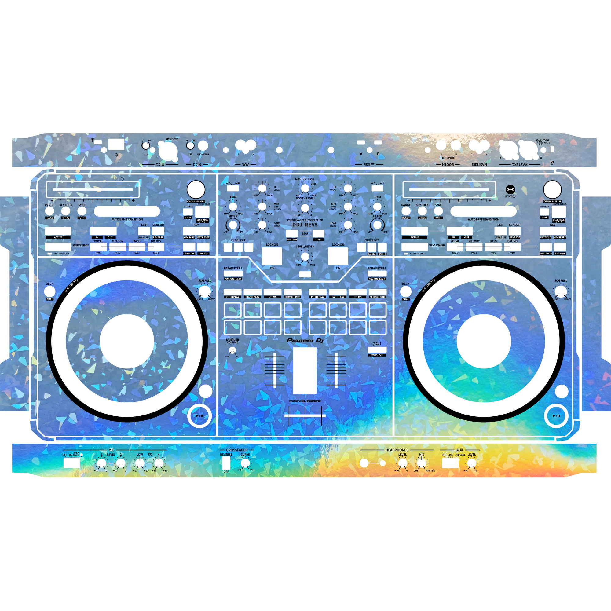 DDJ-REV5 DJ Controller Skin - Glossy Laser Design product image