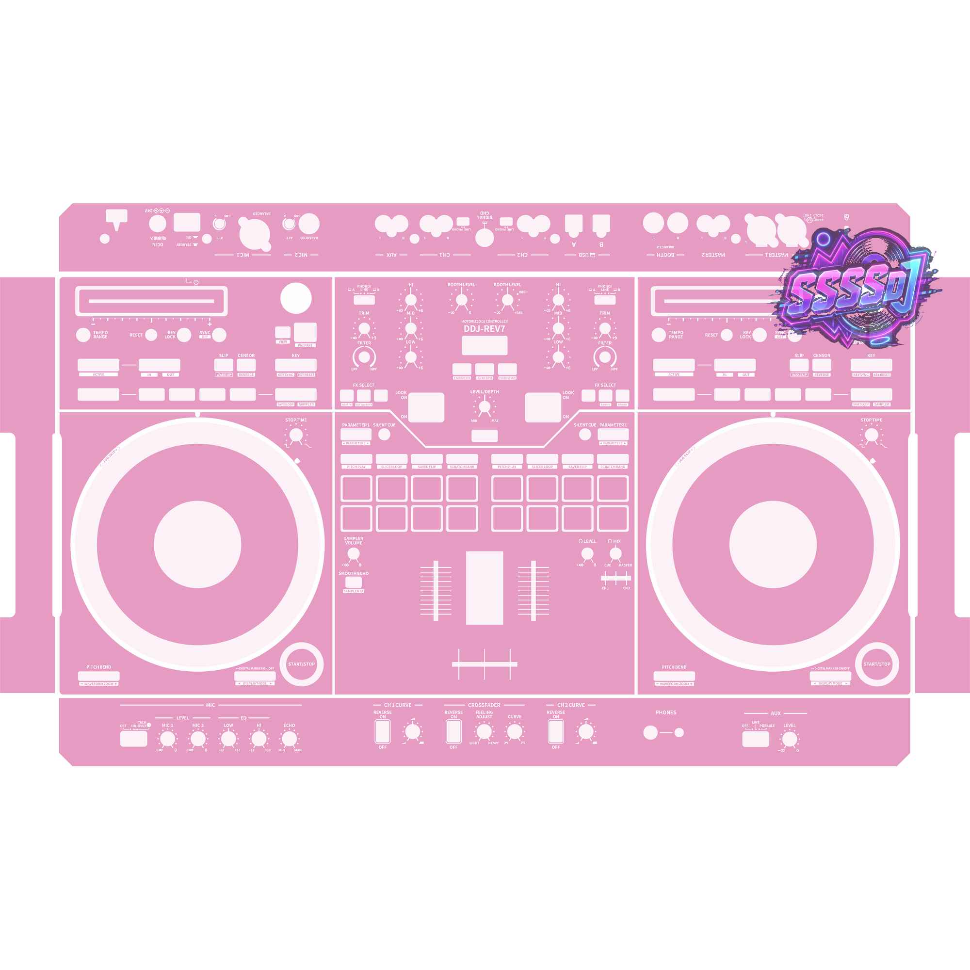 DDJ-REV7 DJ Controller Skin - Barbie Pink Solid Color Design