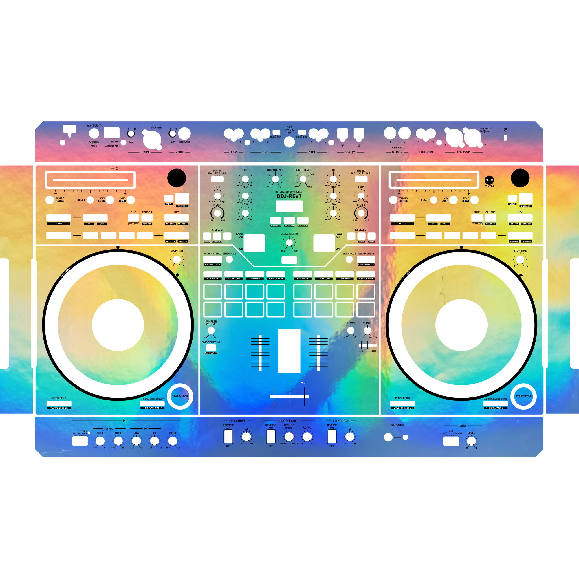 DDJ-REV7 DJ Controller Skin - Glossy Laser Design product image