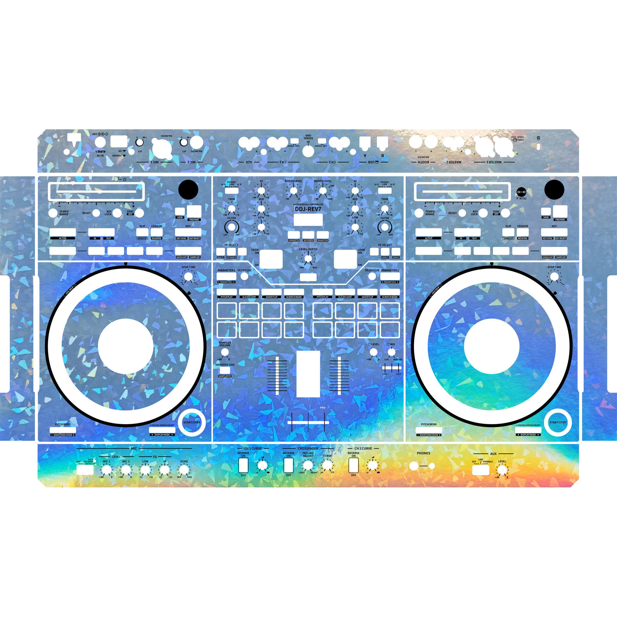 DDJ-REV7 DJ Controller Skin - Glossy Laser Design product image