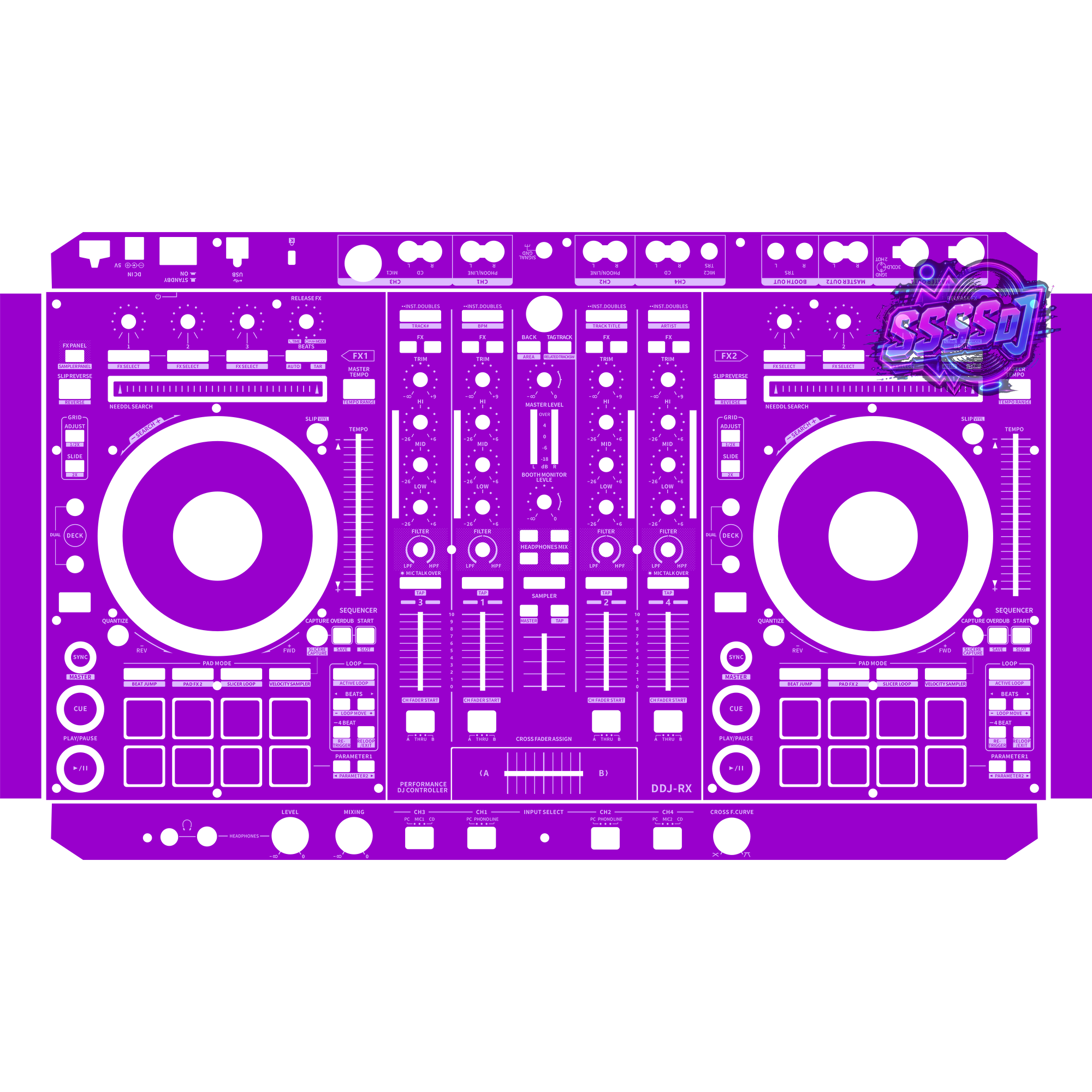 DDJ-RX DJ Controller Skin - Purple Solid Color Design