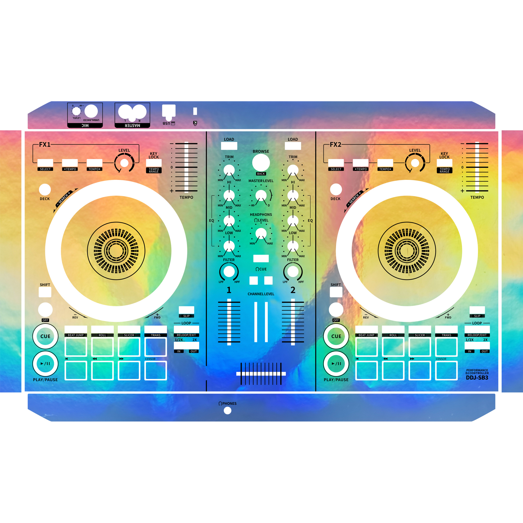 DDJ-SB3 DJ Controller Skin - Glossy Laser Design product image