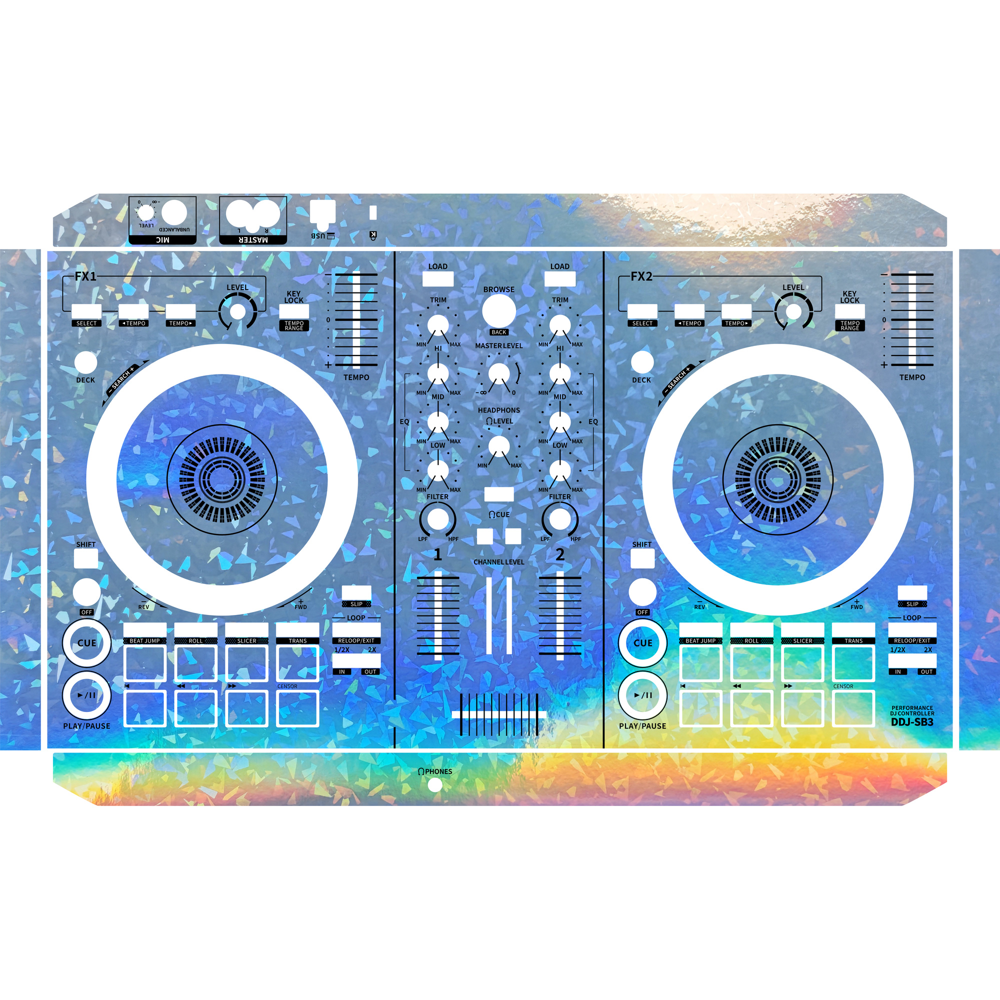 DDJ-SB3 DJ Controller Skin - Glossy Laser Design product image