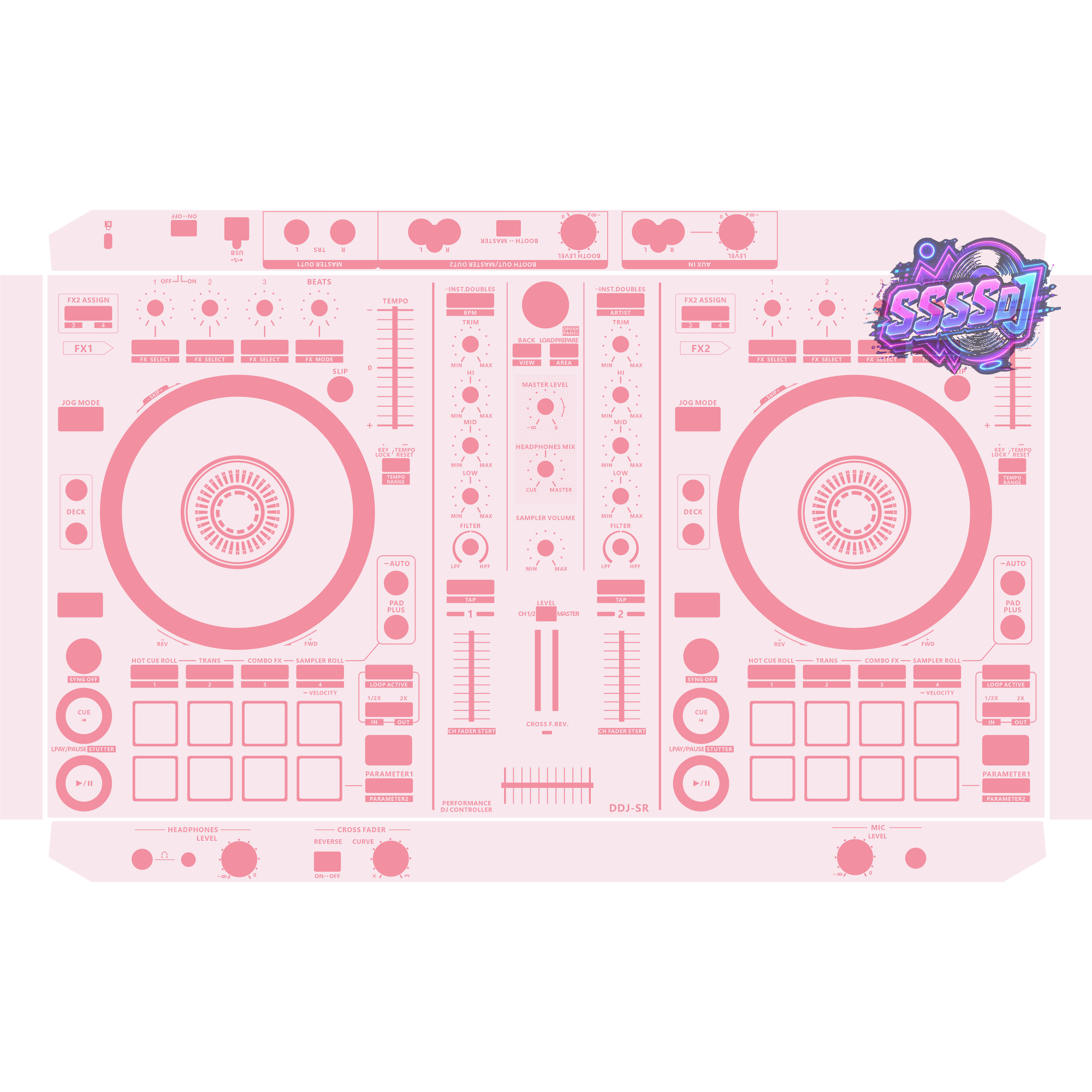 DDJ-SR DJ Controller Skin - Light Pink Solid Color Design
