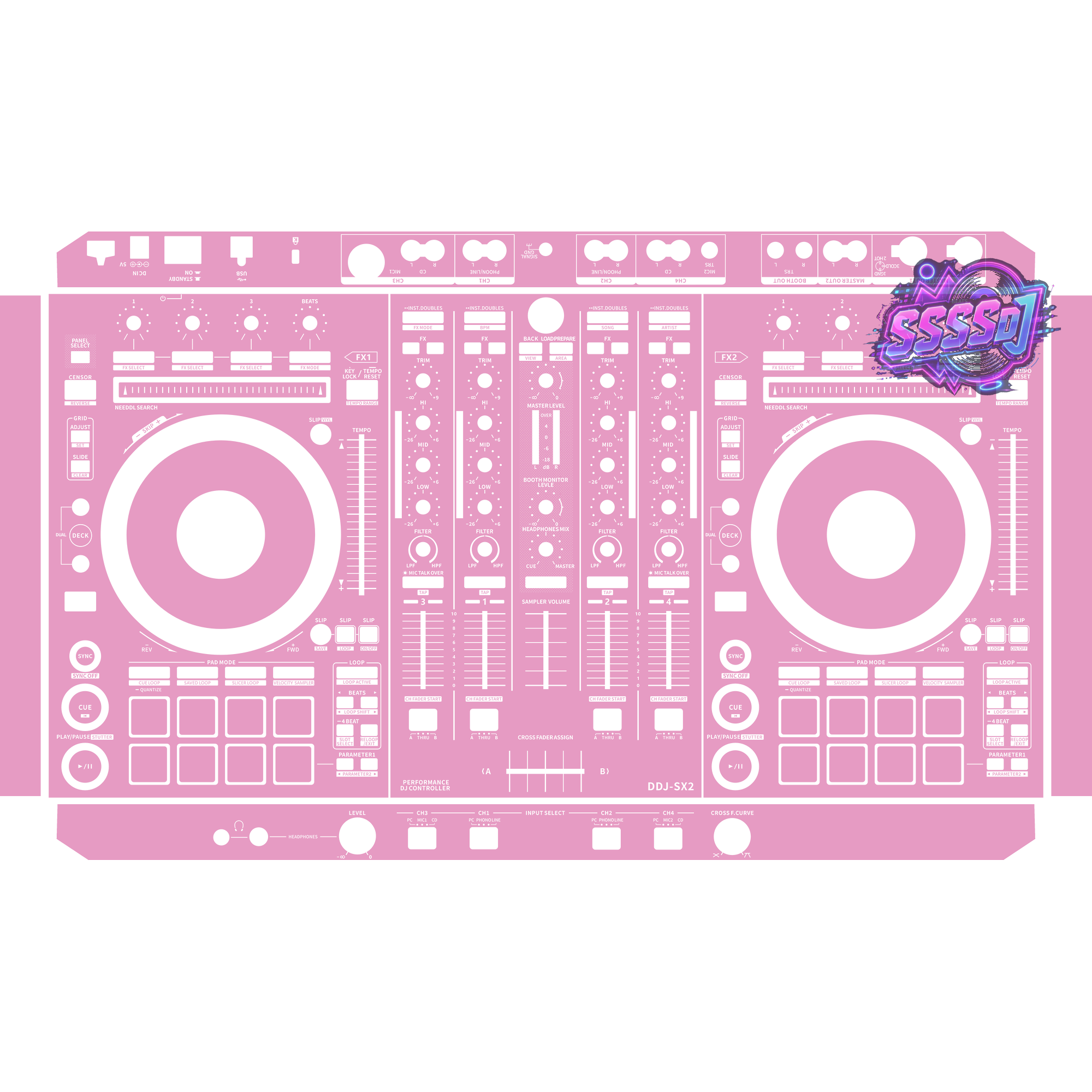 DDJ-SX2 DJ Controller Skin - Barbie Pink Solid Color Design