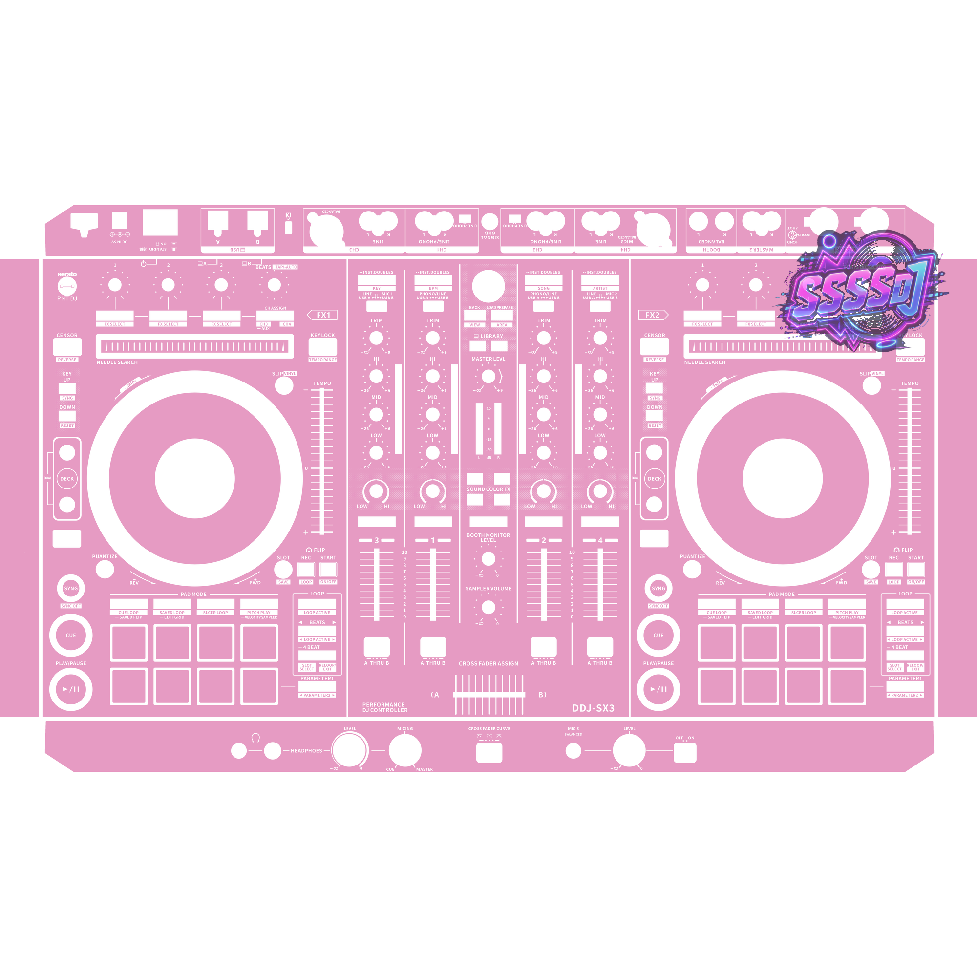 DDJ-SX3 DJ Controller Skin - Barbie Pink Solid Color Design