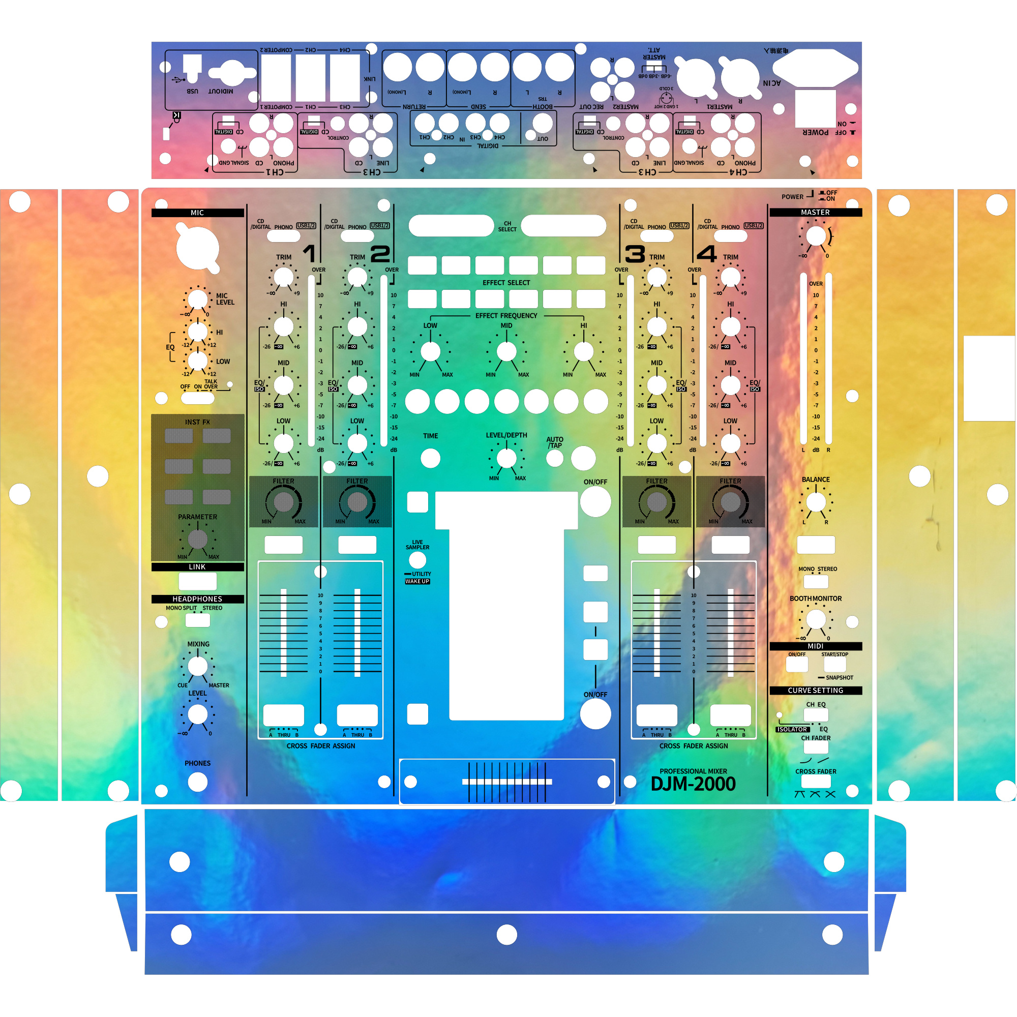 DJM-2000 DJ Mixer Skin - Glossy Laser Design product image