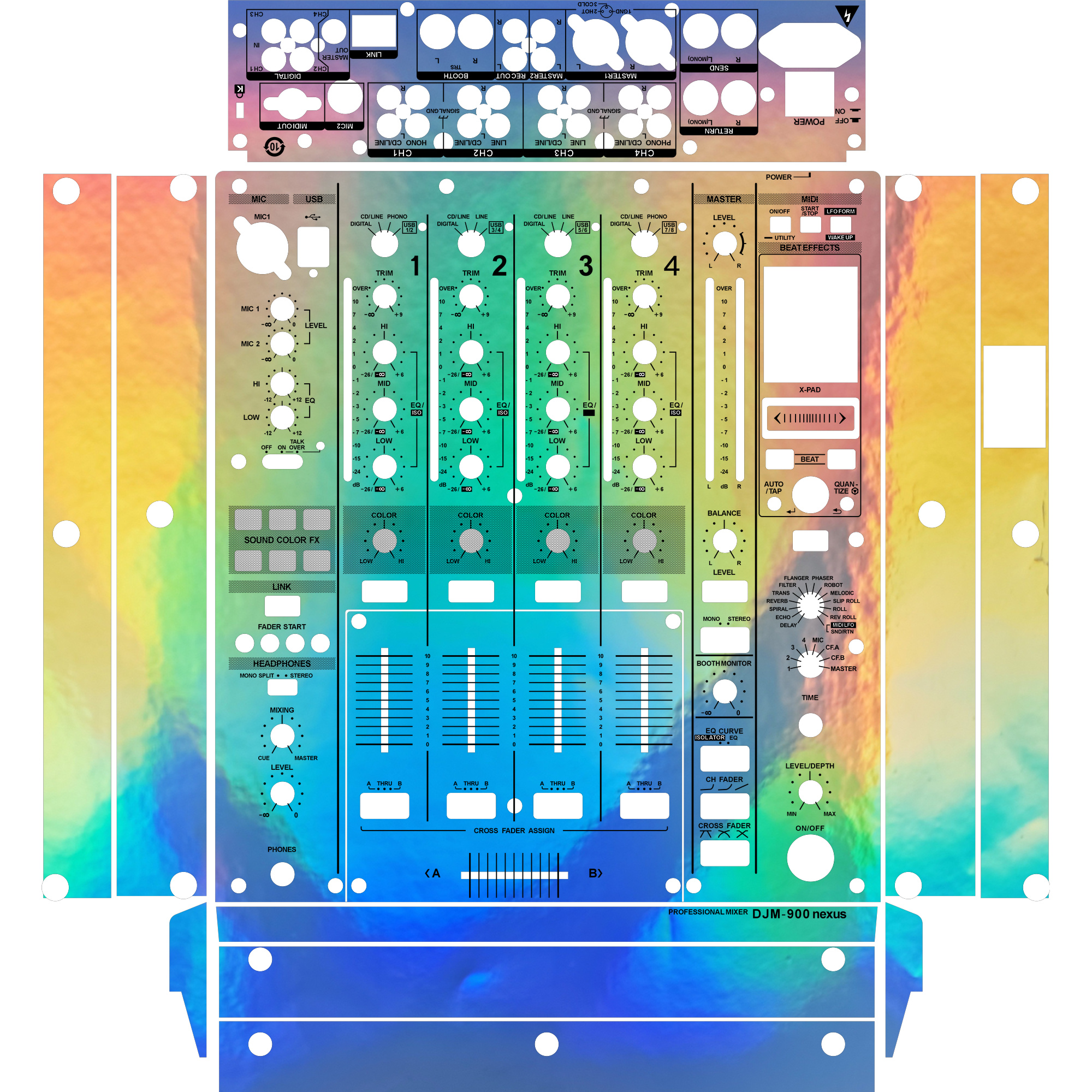 DJM-900NEXUS DJ Mixer Skin - Glossy Laser Design product image