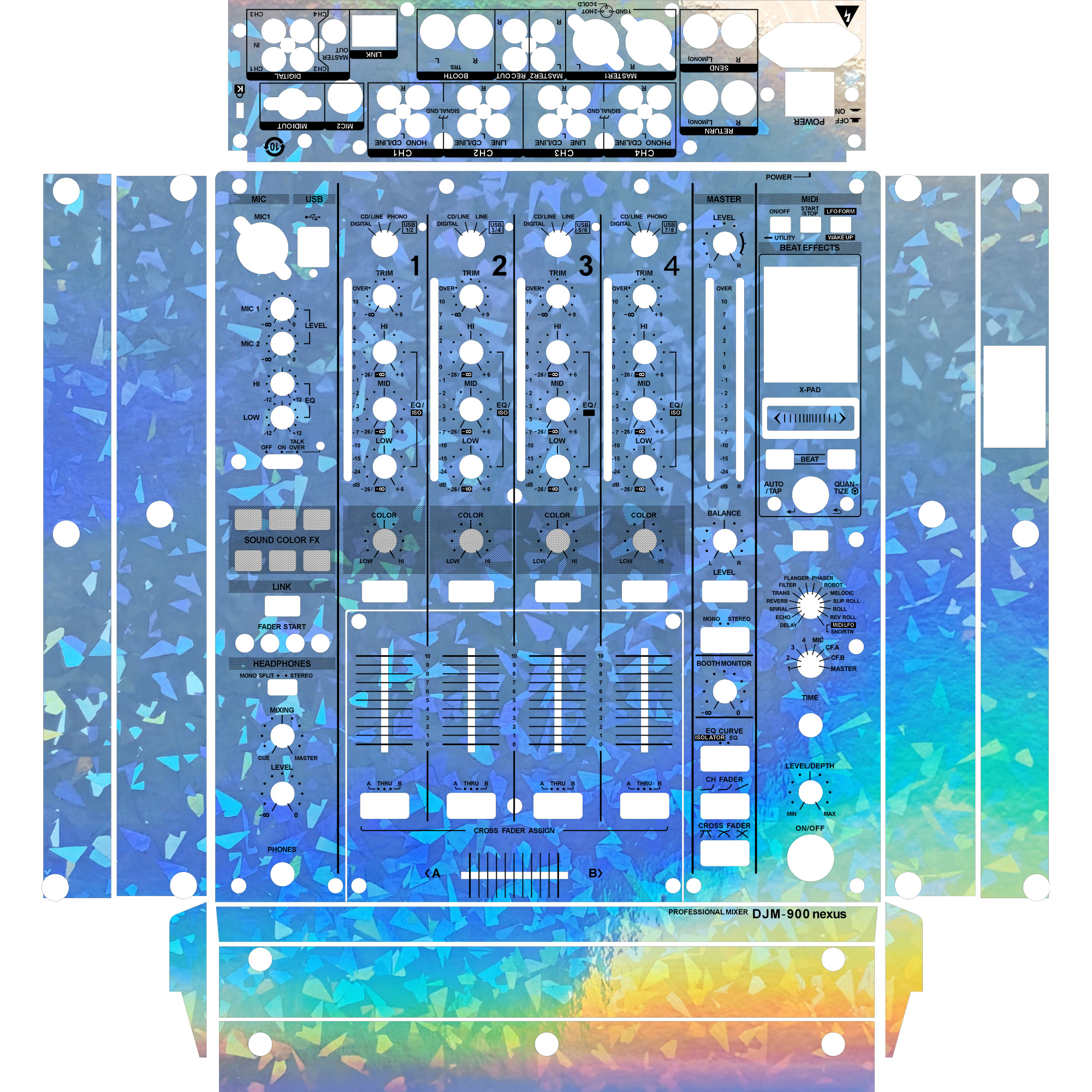 DJM-900NEXUS DJ Mixer Skin - Glossy Laser Design product image