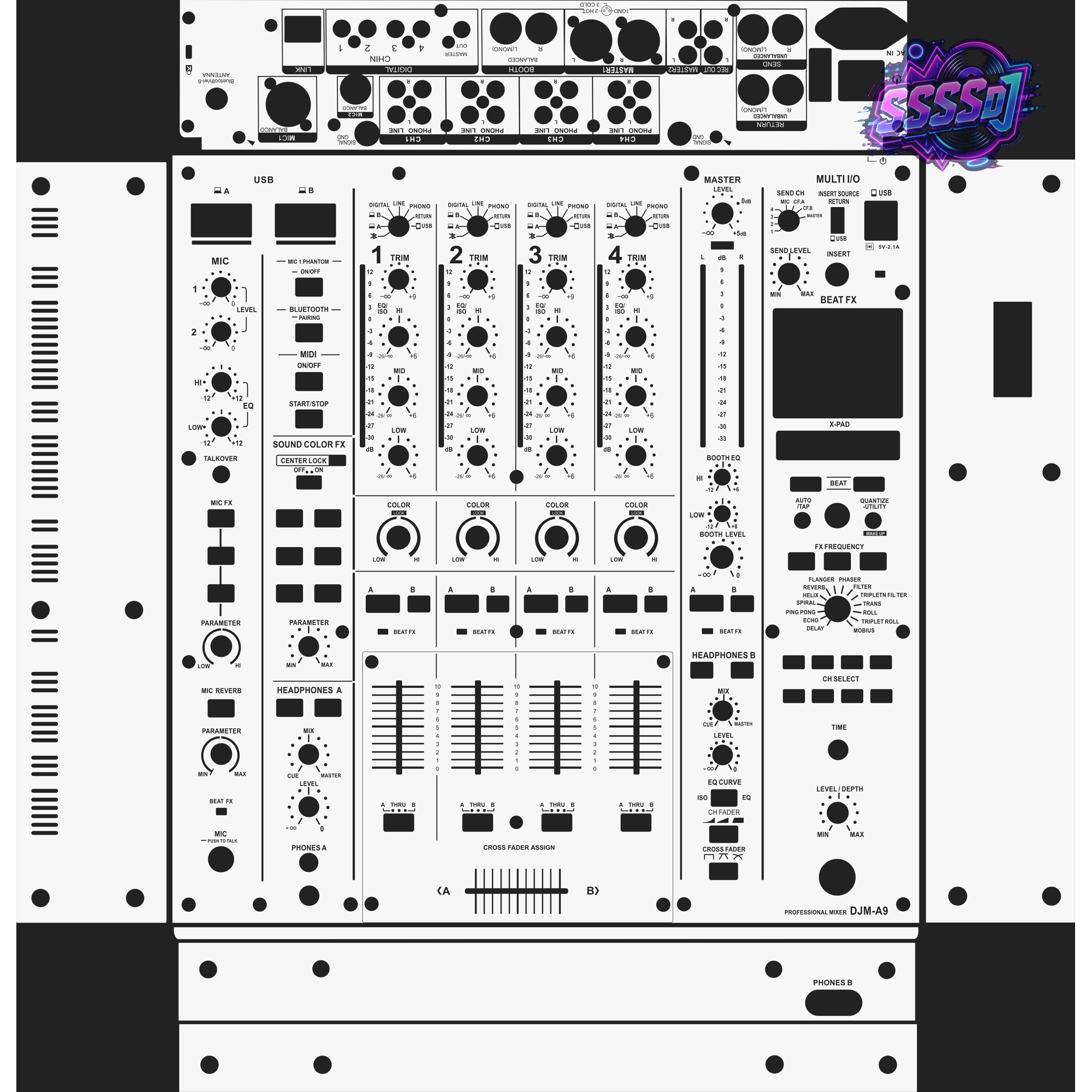 DJM-A9 DJ Mixer Skin - White Solid Color Design