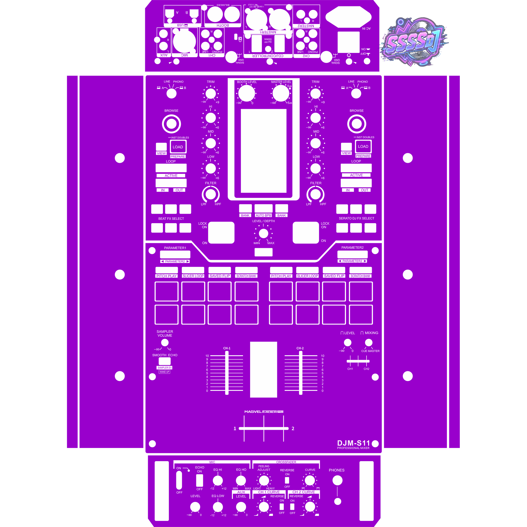 DJM-S11 DJ Mixer Skin - Purple Solid Color Design