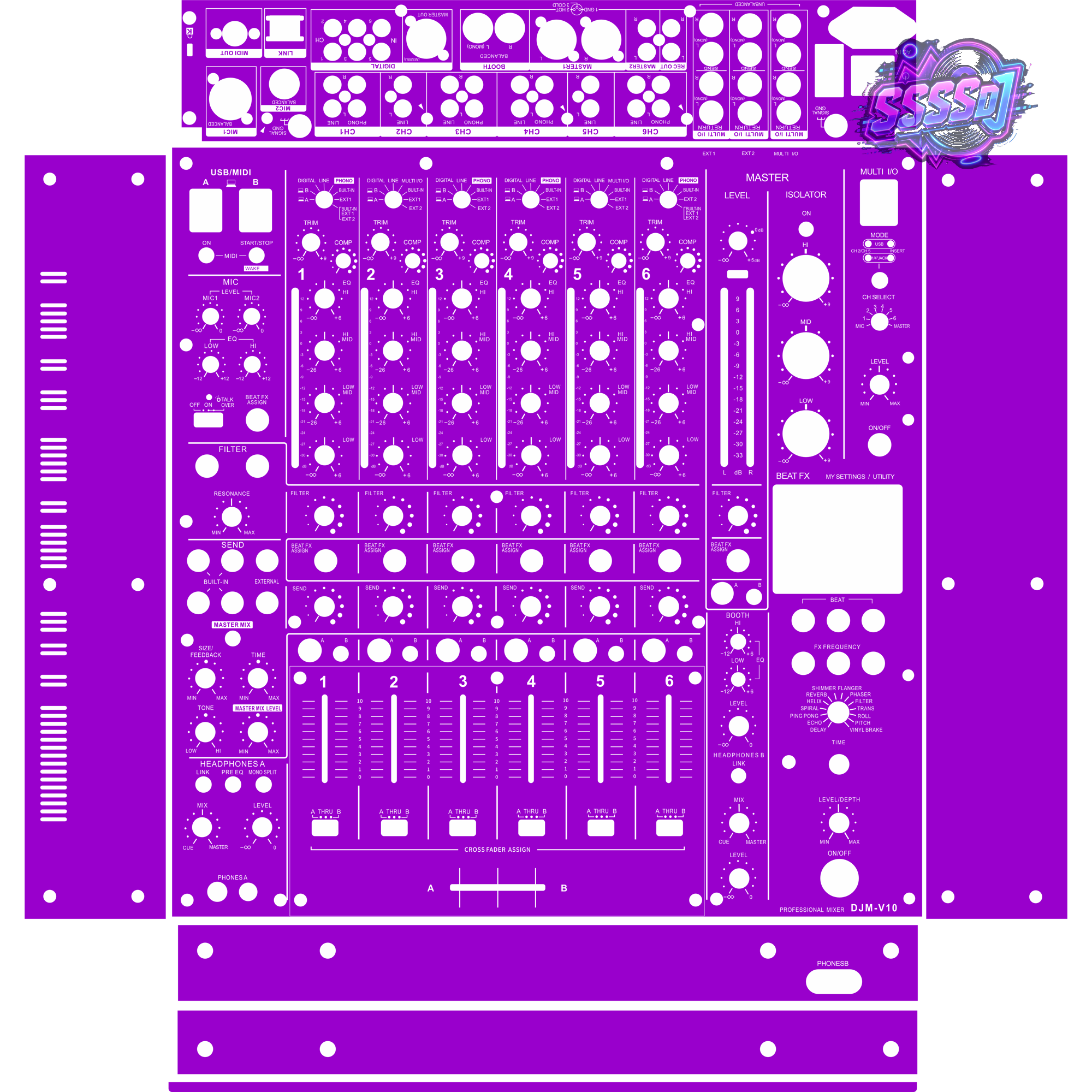DJM-V10 DJ Mixer Skin - Purple Solid Color Design