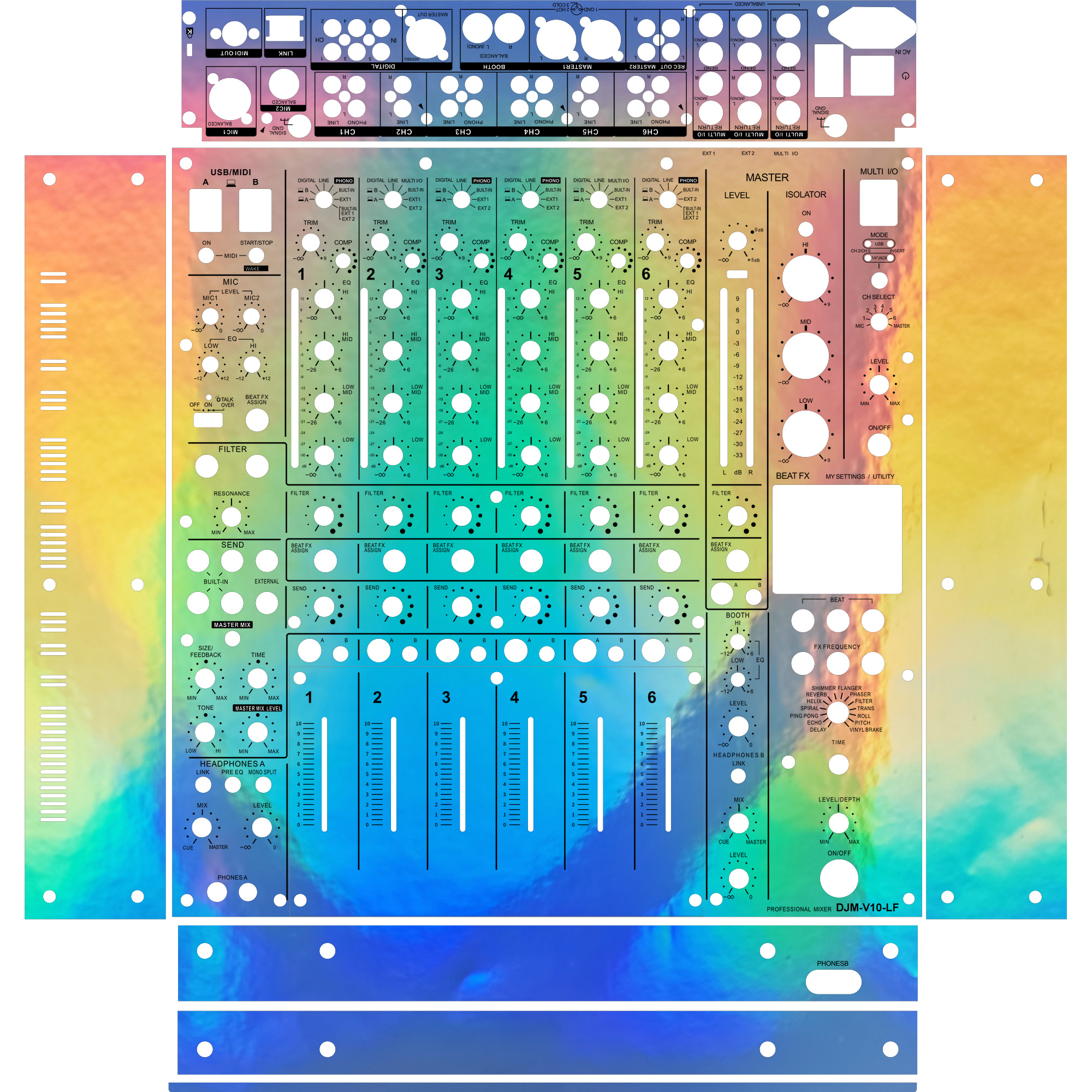 DJM-V10-LF DJ Mixer Skin - Glossy Laser Design product image