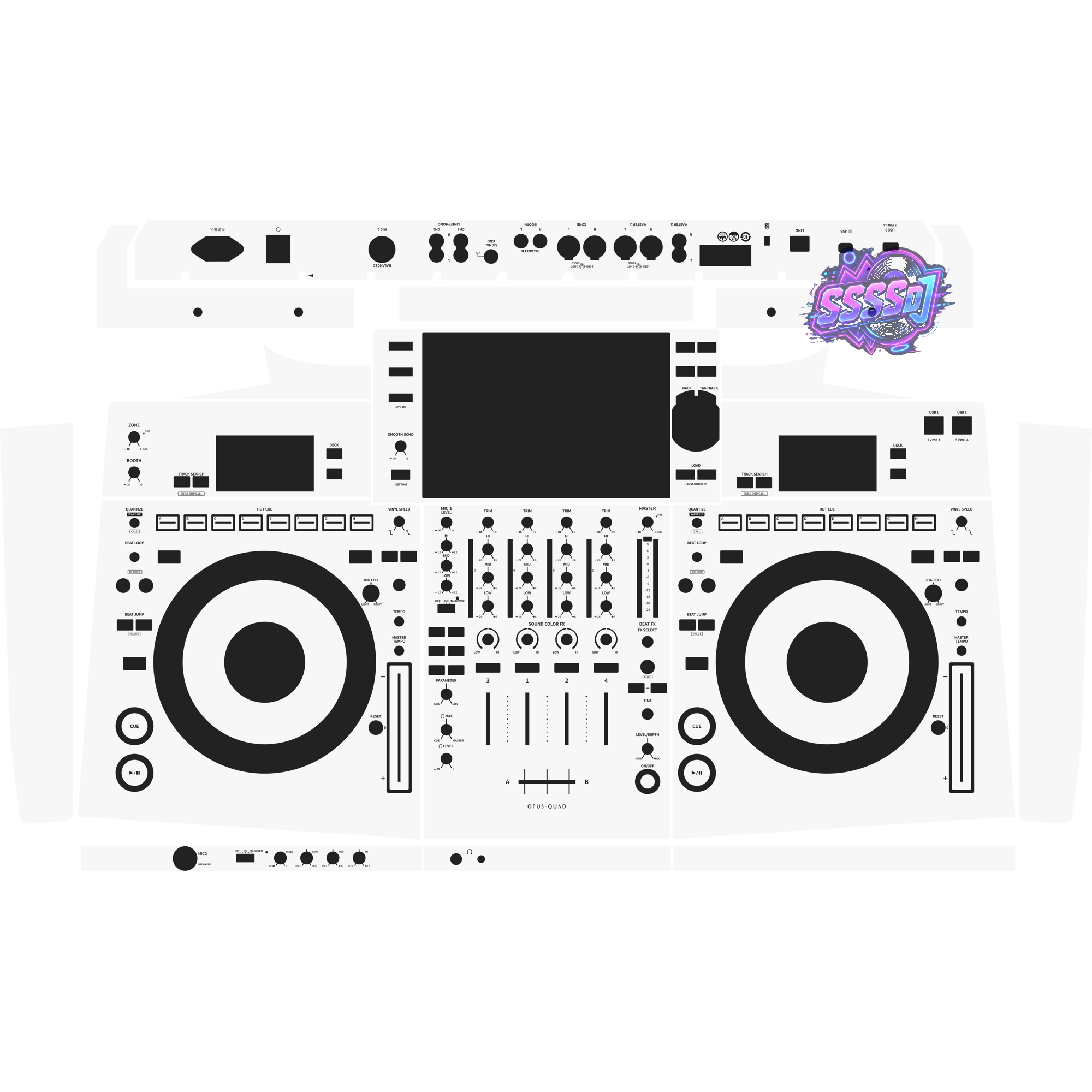 OPUS-QUAD Integrated DJ System Skin - White Solid Color Design