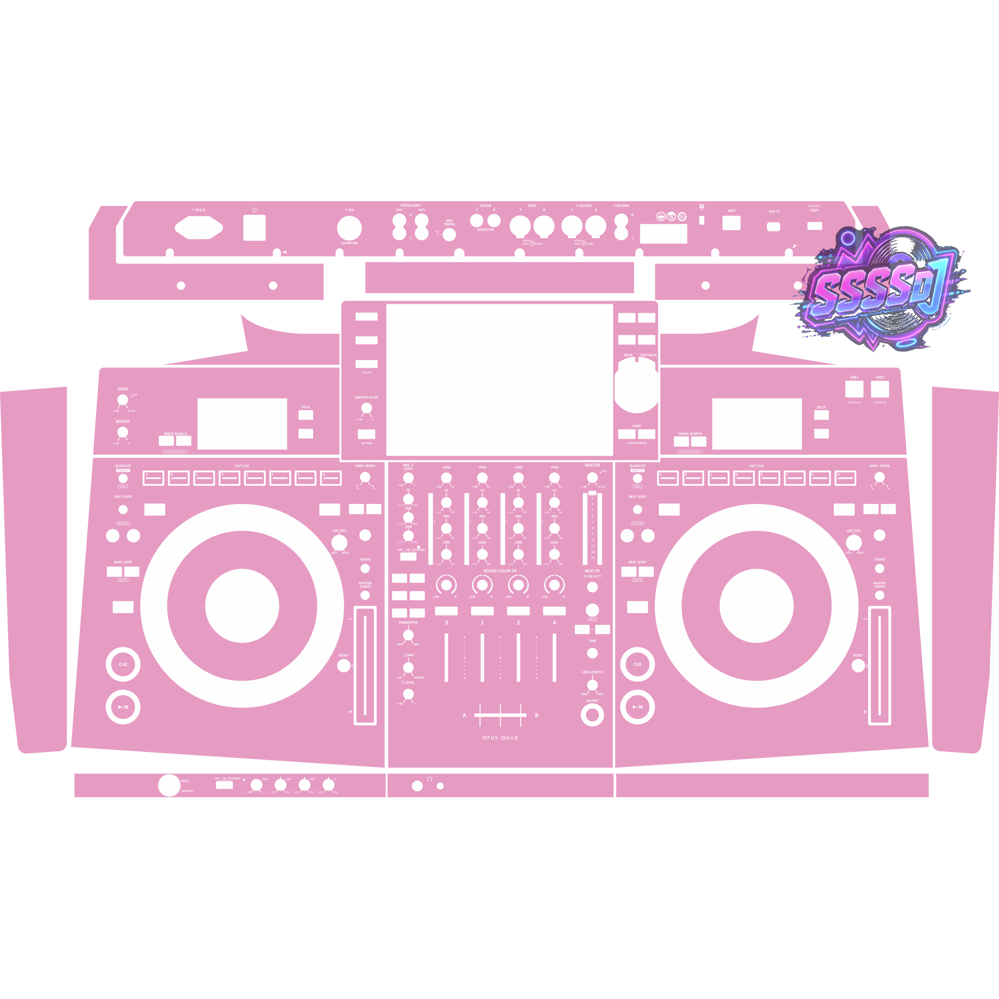 OPUS-QUAD Integrated DJ System Skin - Barbie Pink Solid Color Design