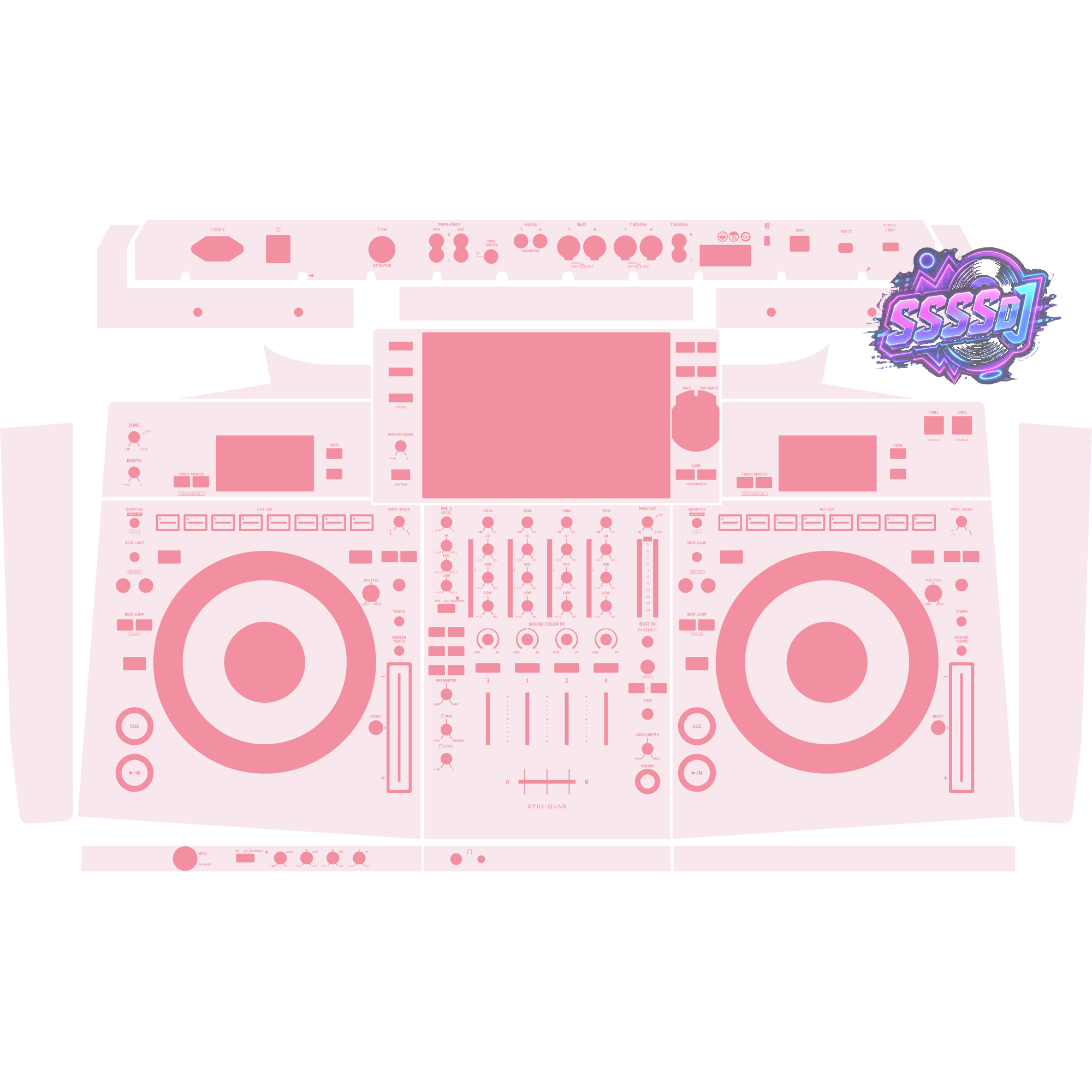 OPUS-QUAD Integrated DJ System Skin - Light Pink Solid Color Design
