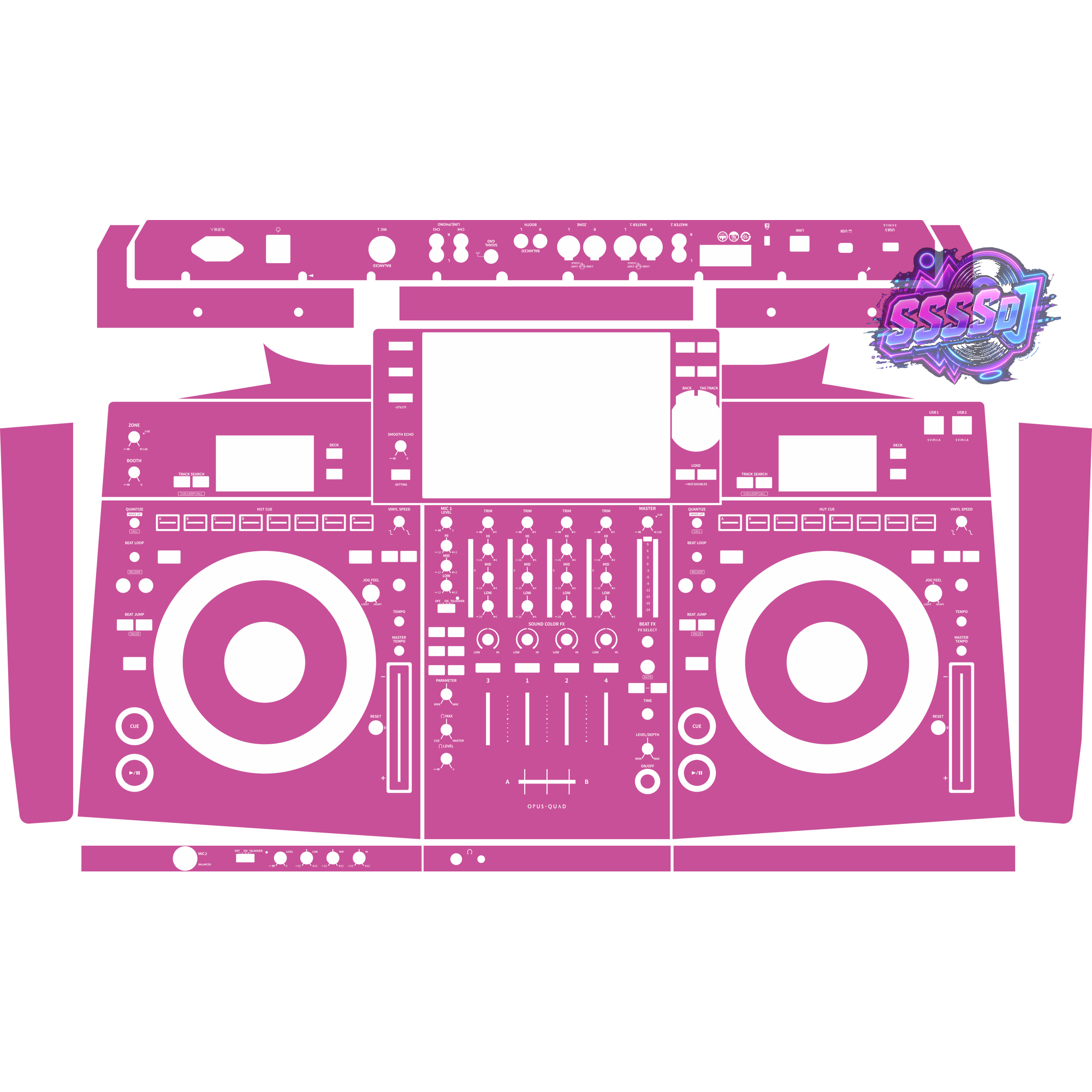 OPUS-QUAD Integrated DJ System Skin - Pink Purple Solid Color Design