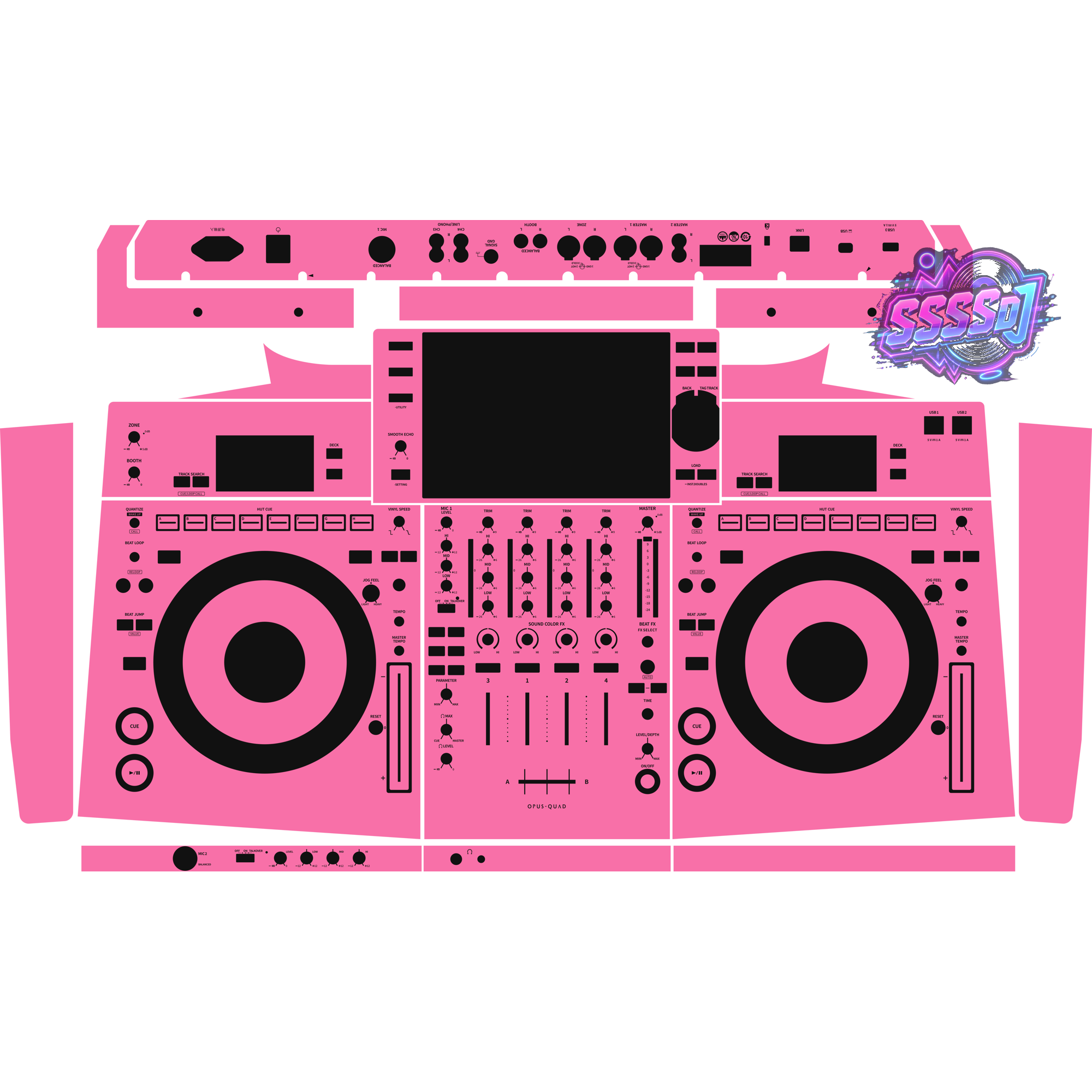 OPUS-QUAD Integrated DJ System Skin - Hot Pink Solid Color Design