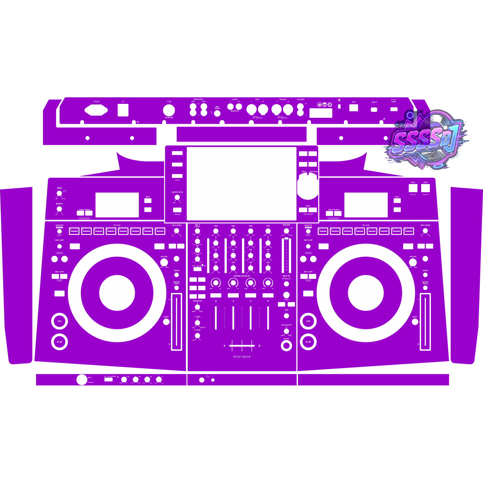 OPUS-QUAD Integrated DJ System Skin - Purple Solid Color Design