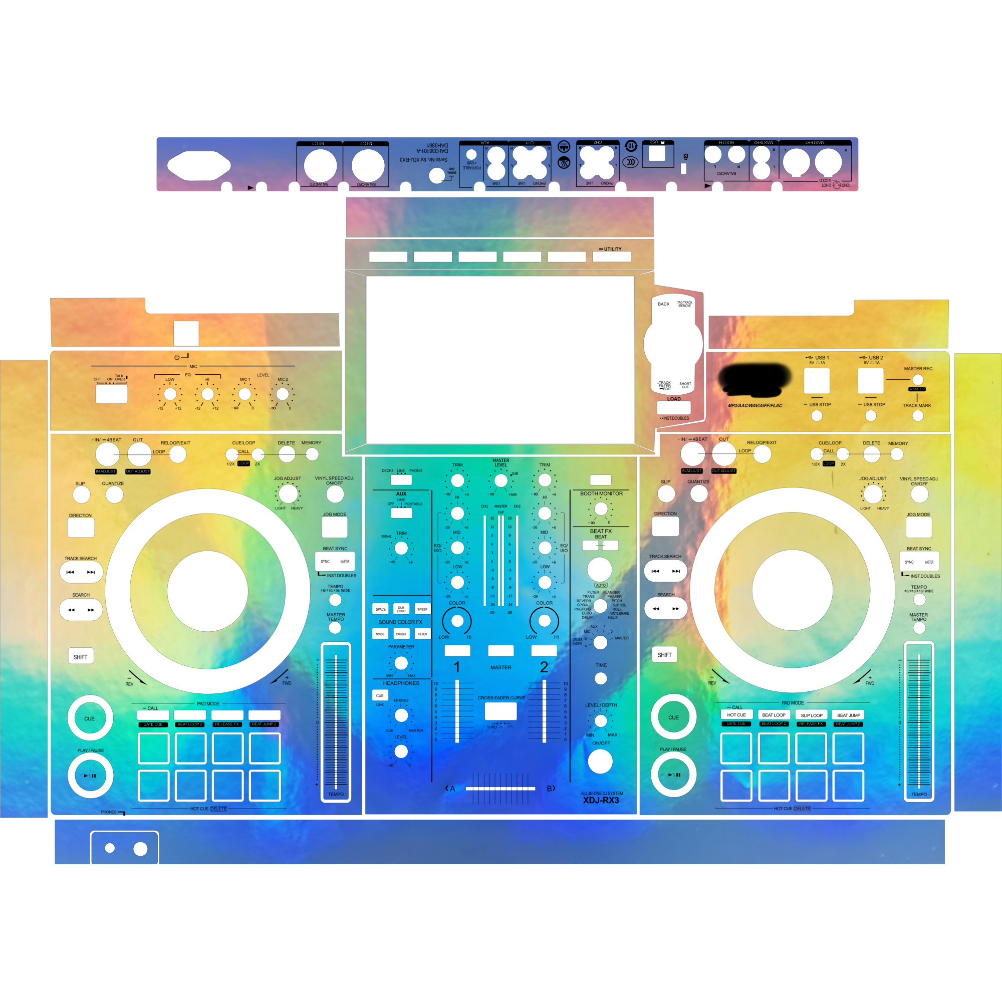XDJ-RX3 Integrated DJ System Skin - Glossy Laser Design product image