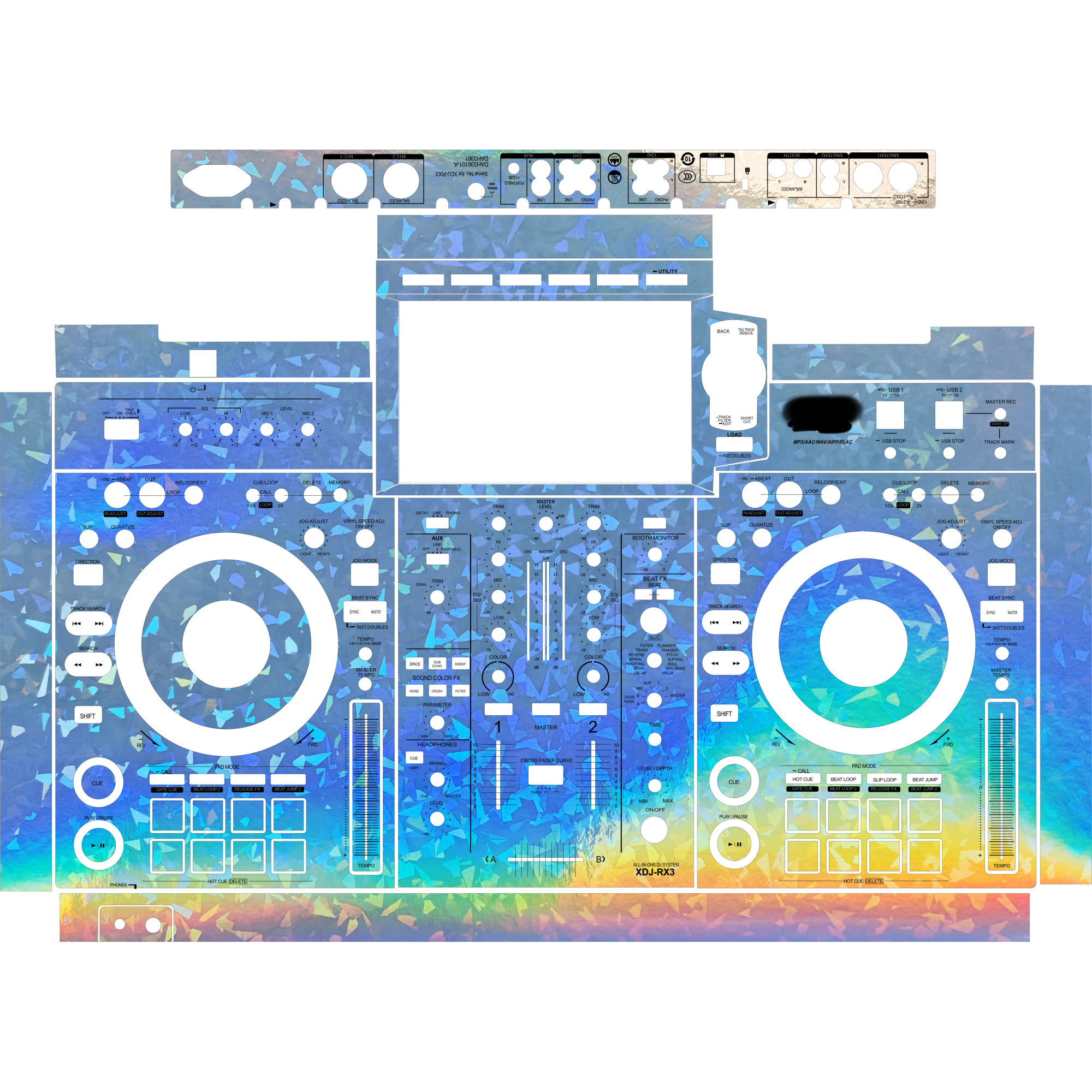 XDJ-RX3 Integrated DJ System Skin - Glossy Laser Design product image