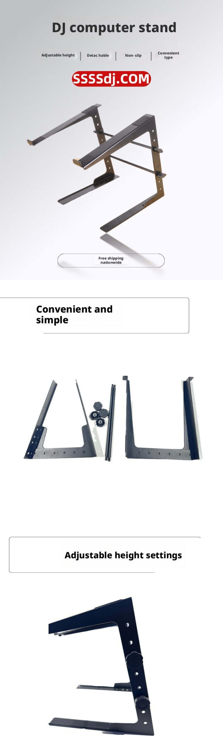 Adjustable Laptop Stand for DJ Setups