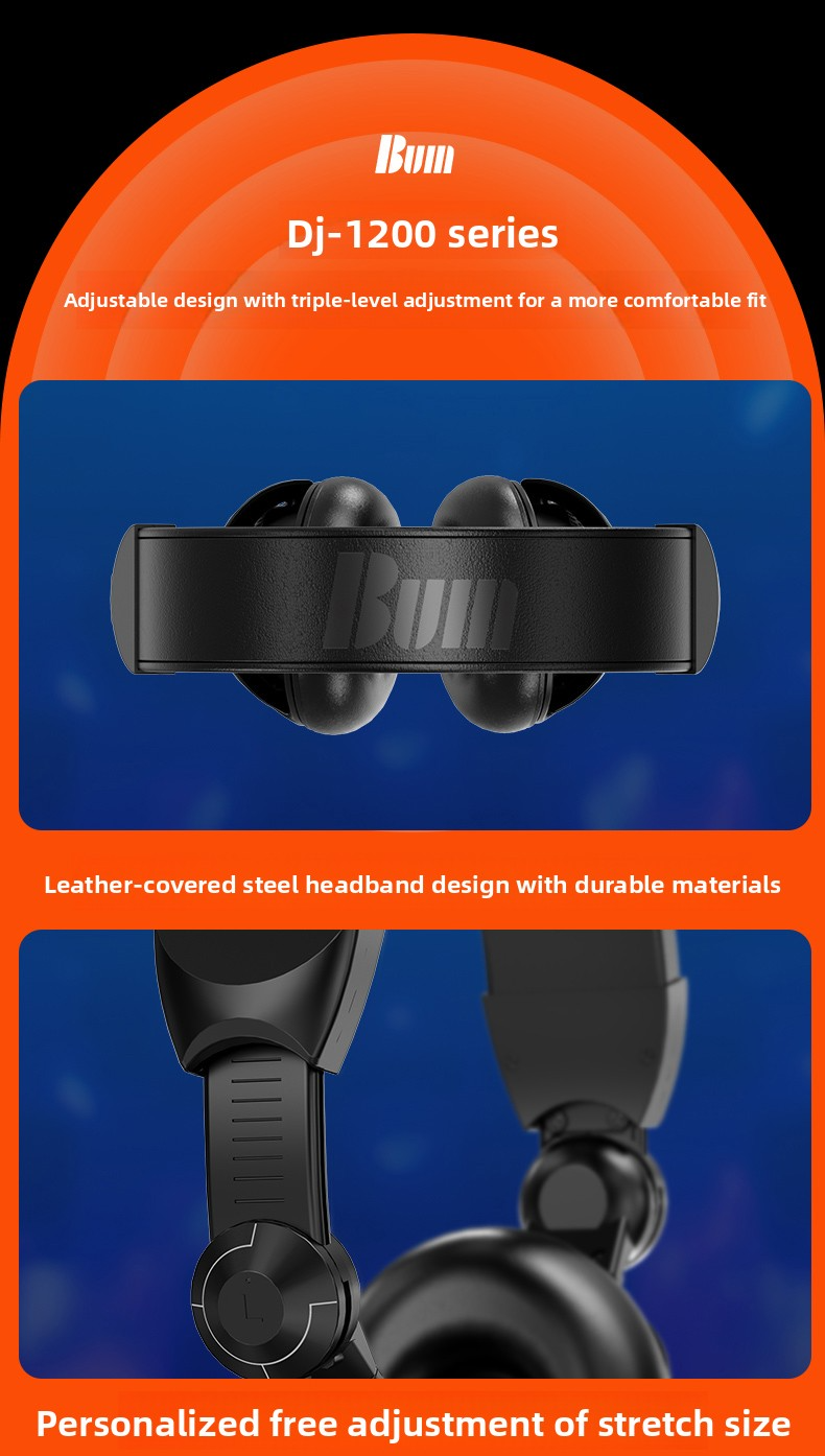 BUM-1200 Professional DJ Monitoring Headphones
