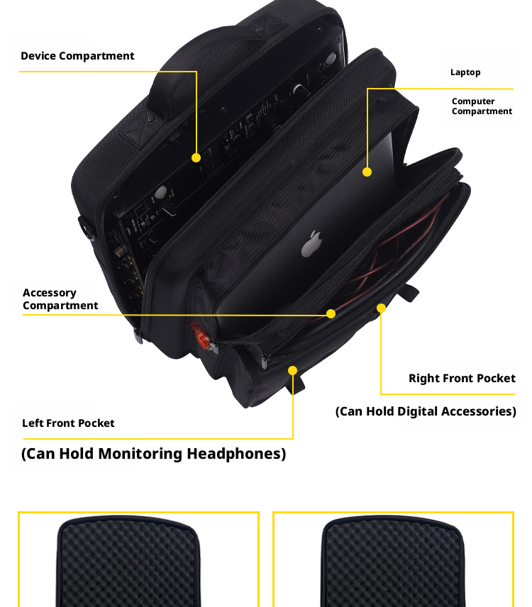 DJ Mixer Hard Shell Padded Carry Case