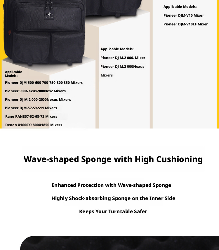DJ Mixer Hard Shell Padded Carry Case