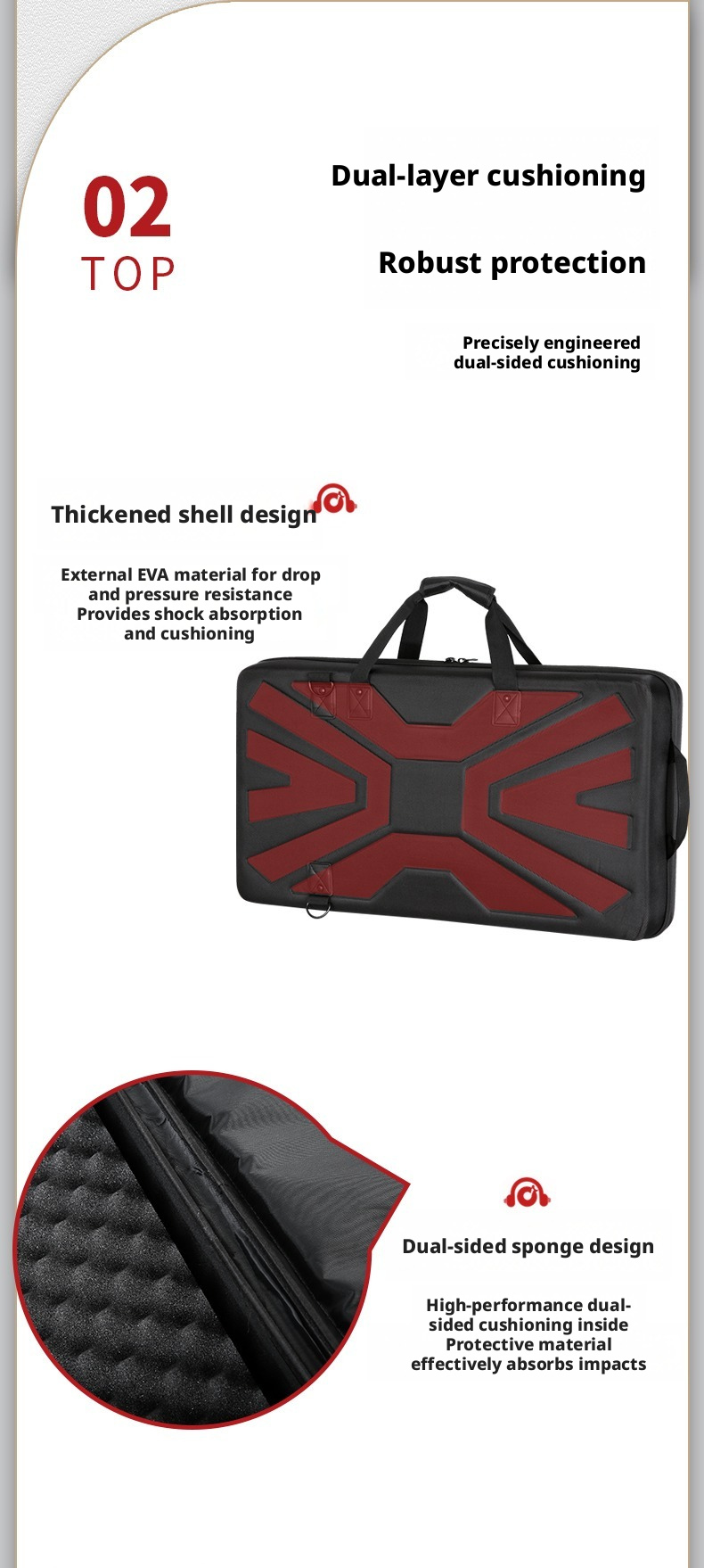 Double-Layer Hard Shell DJ Controller Case