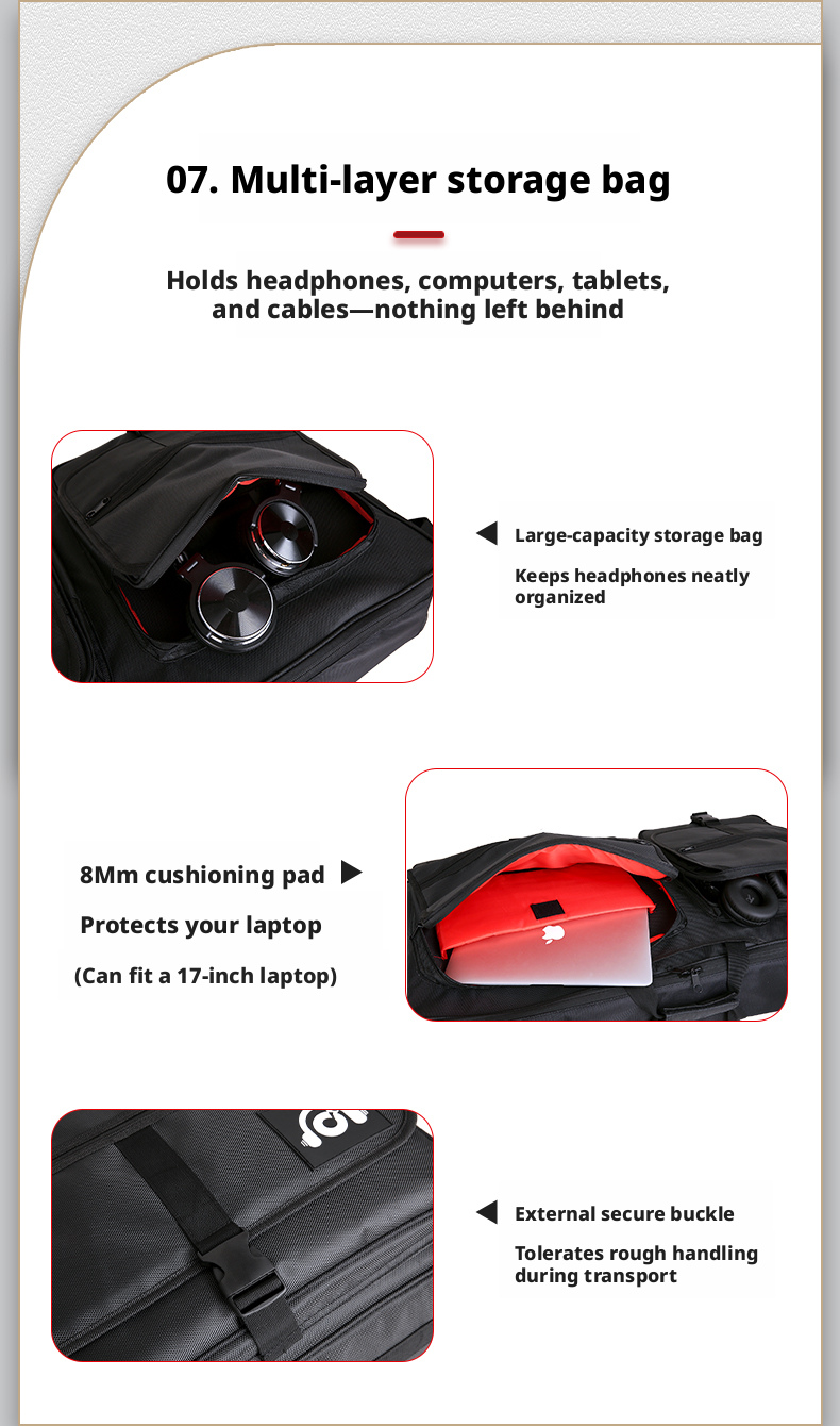 Double-Layer Soft DJ Controller Carry Bag