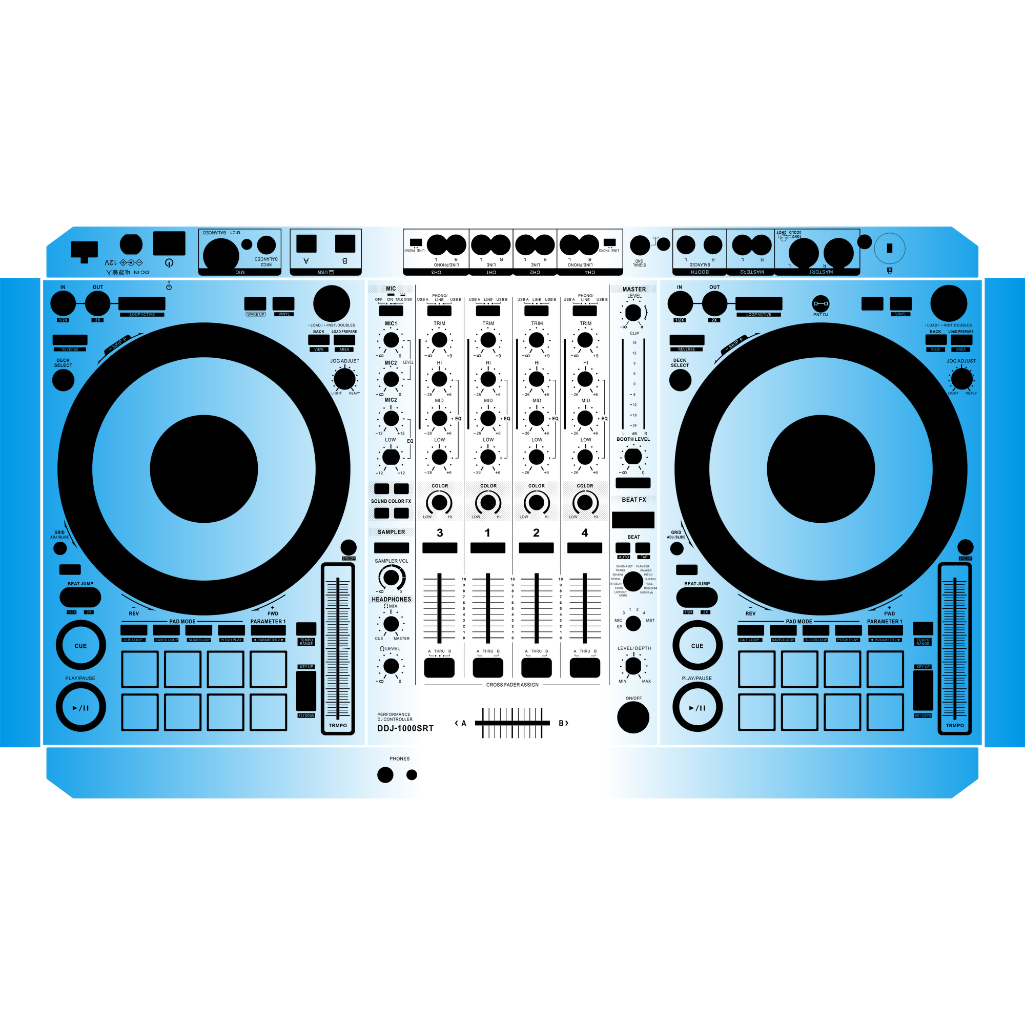 DDJ-1000SRT Gradient Blue DJ Skin