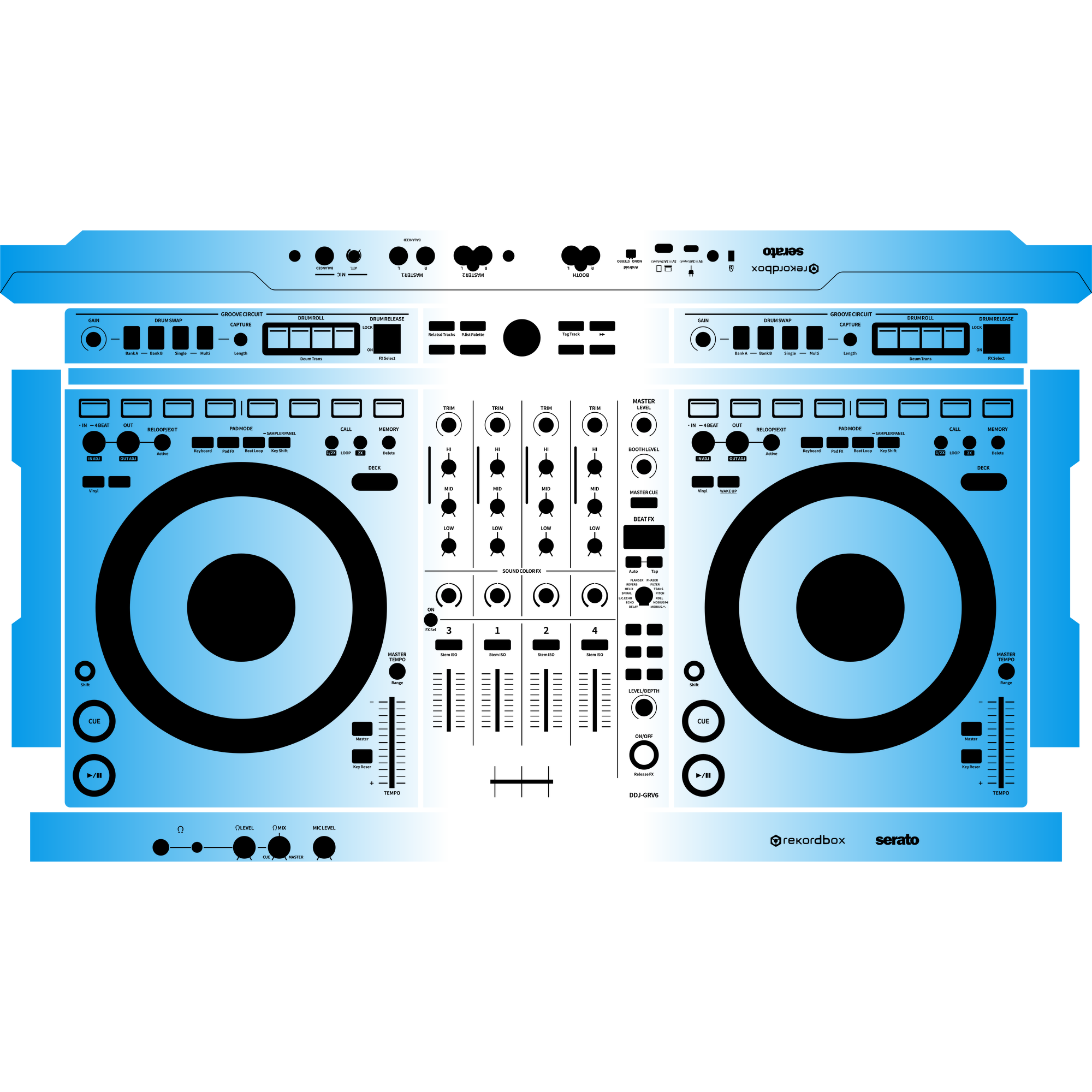 DDJ-GRV6 Gradient Blue DJ Skin