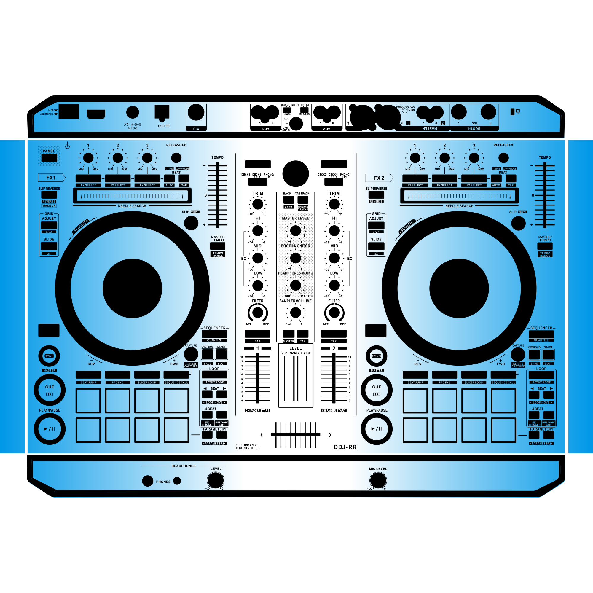 DDJ-RR Gradient Blue DJ Skin