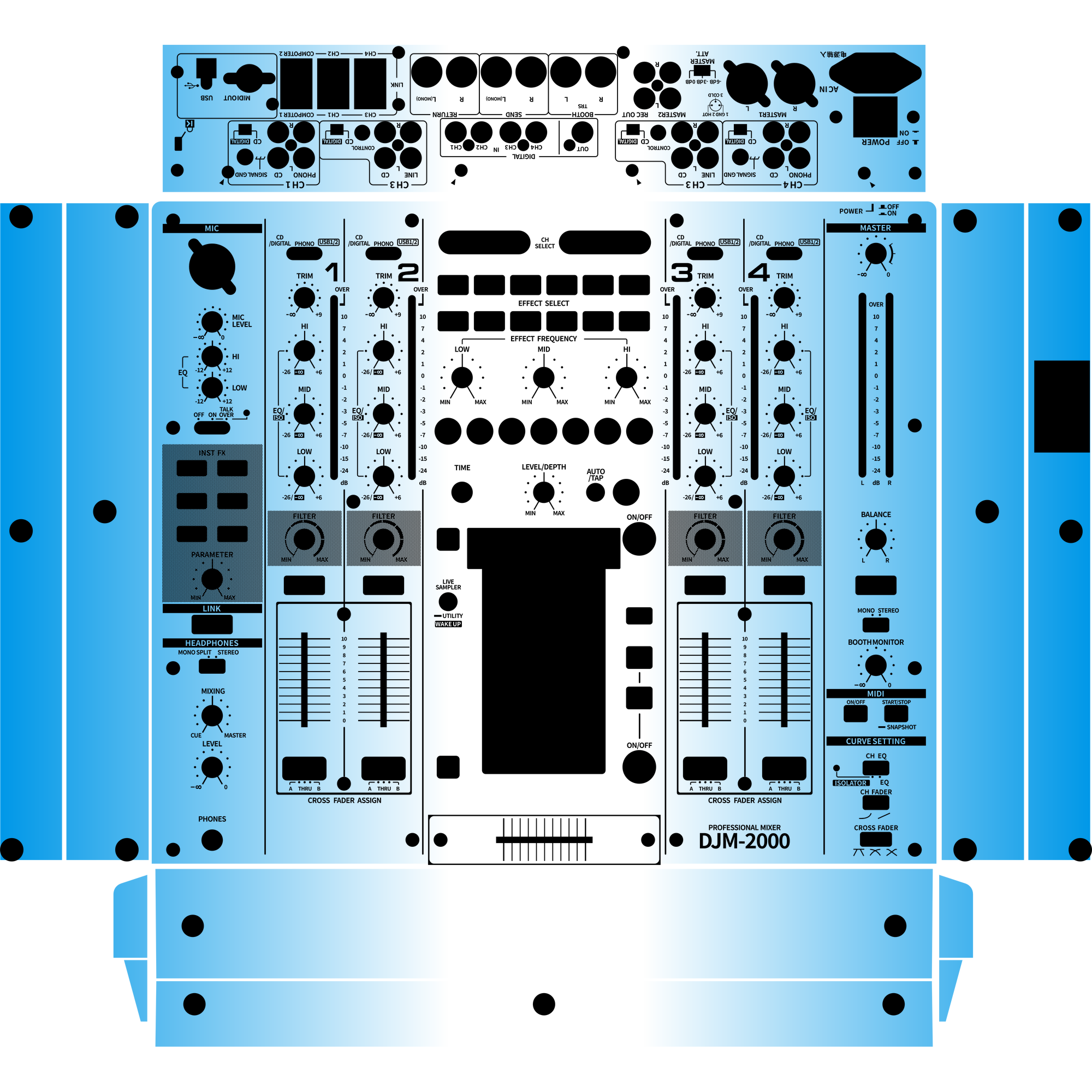 DJM-2000 Gradient Blue DJ Skin
