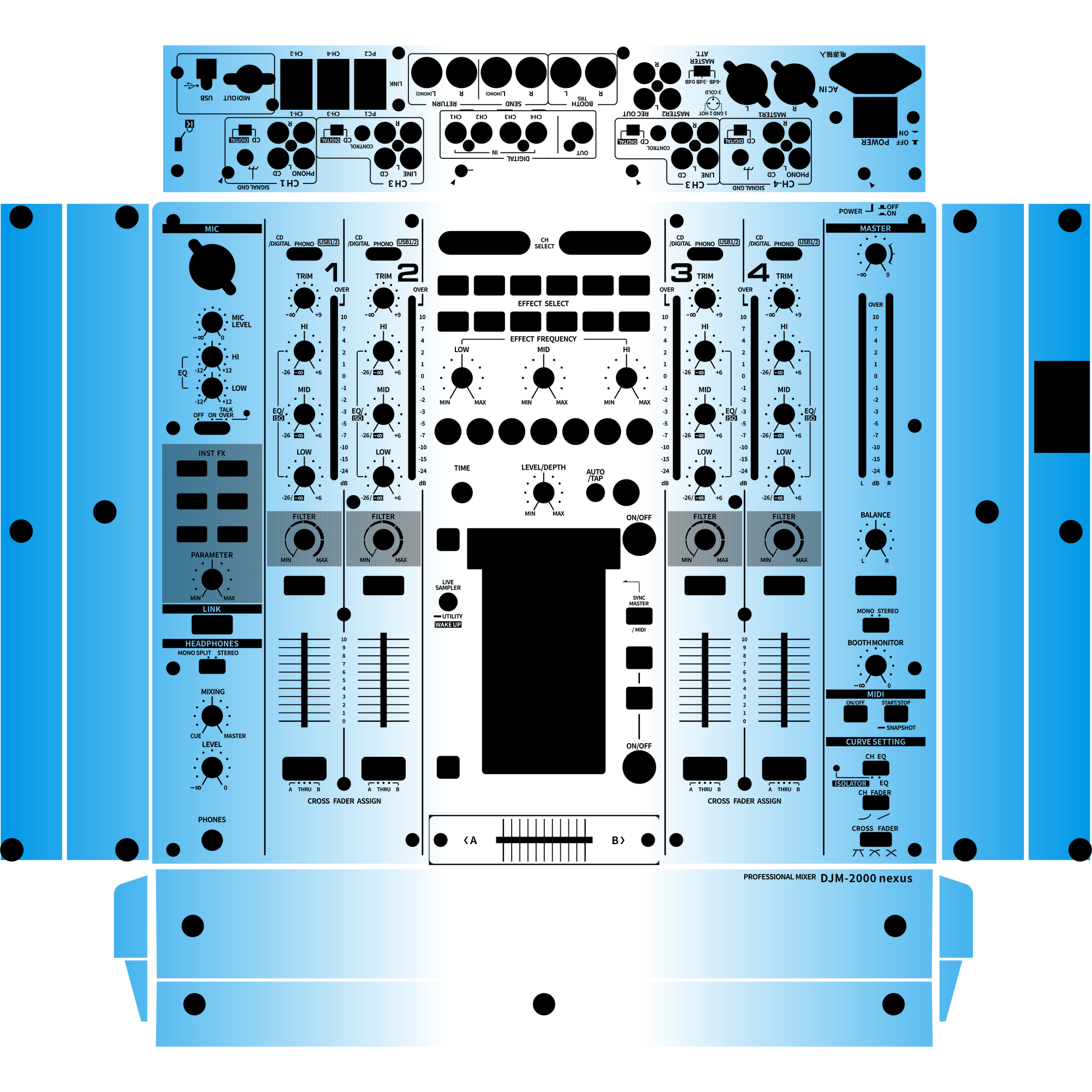 DJM-2000NXS Gradient Blue DJ Skin