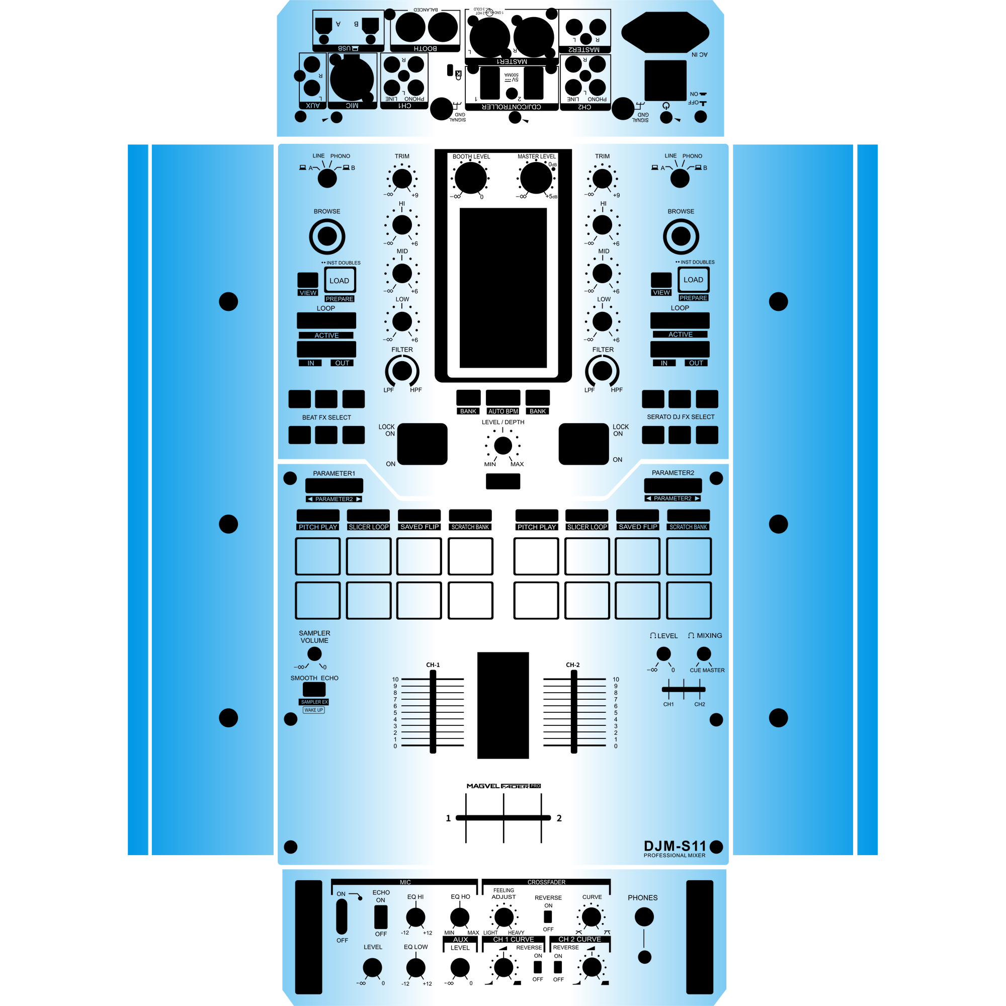 DJM-S11 Gradient Blue DJ Skin