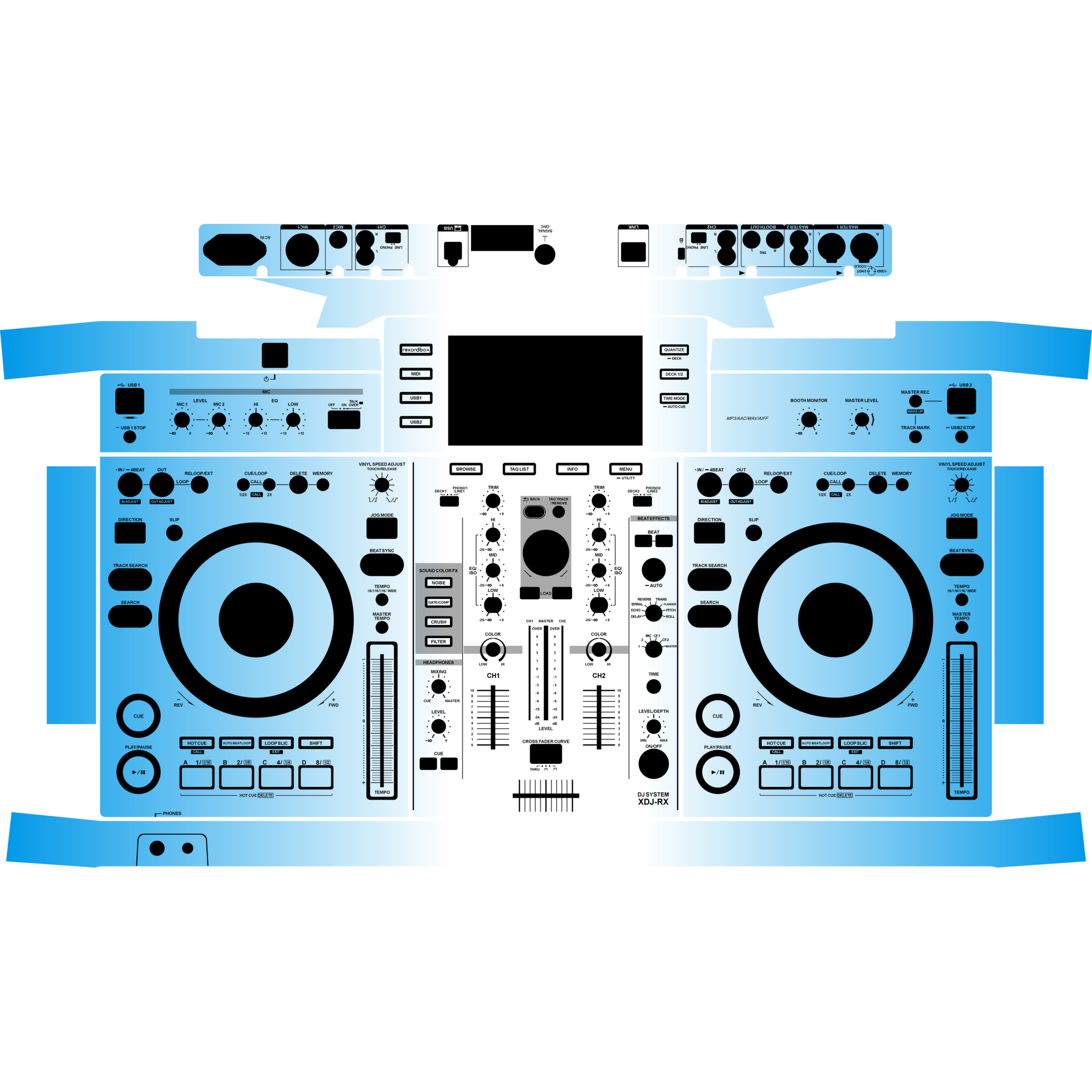 XDJ-RX Gradient Blue DJ Skin