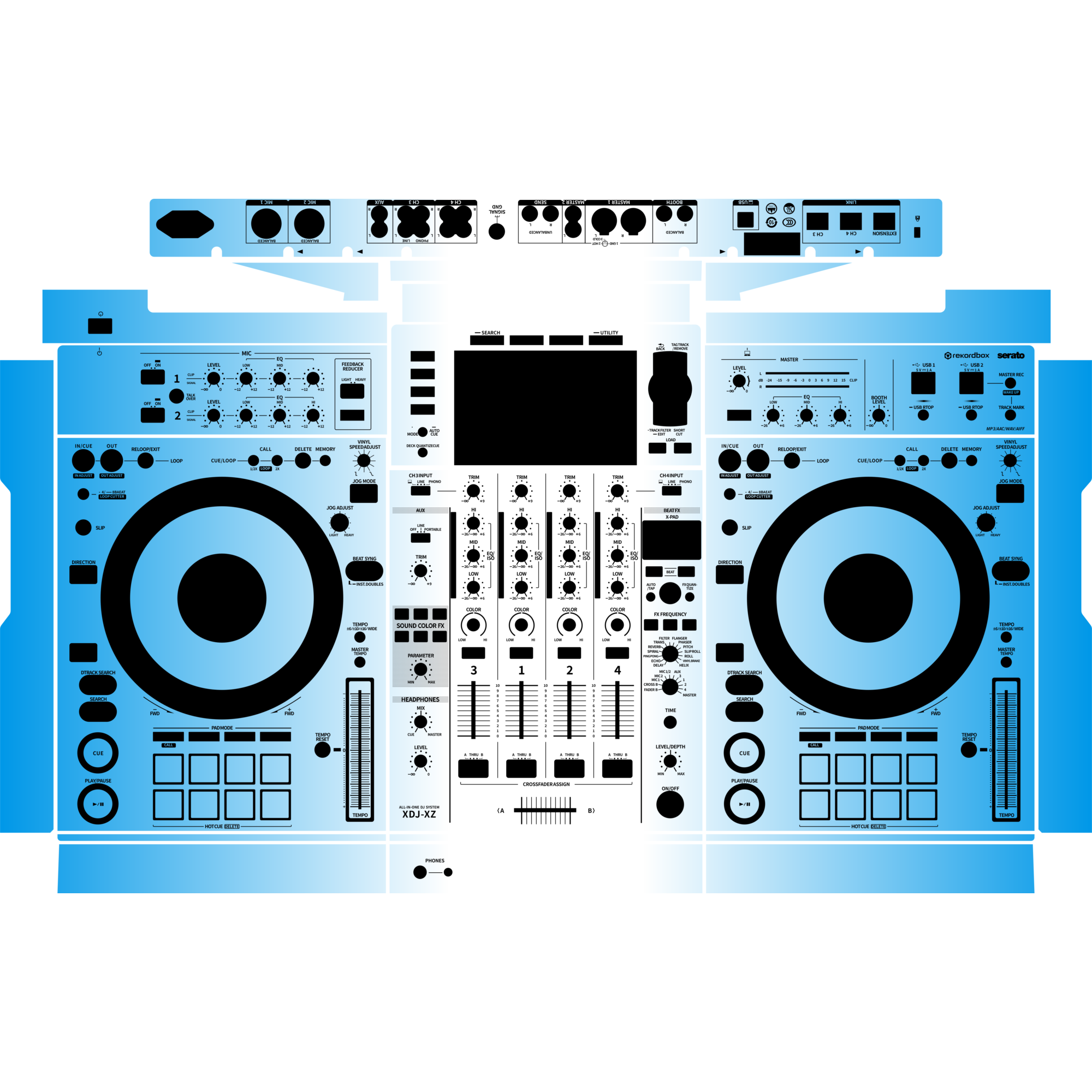 XDJ-XZ Gradient Blue DJ Skin