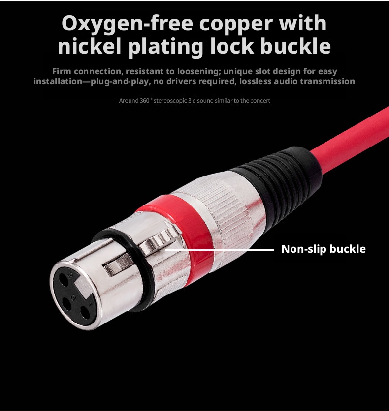 Colorful XLR male-to-female microphone cable for DJ and studio detail view 15