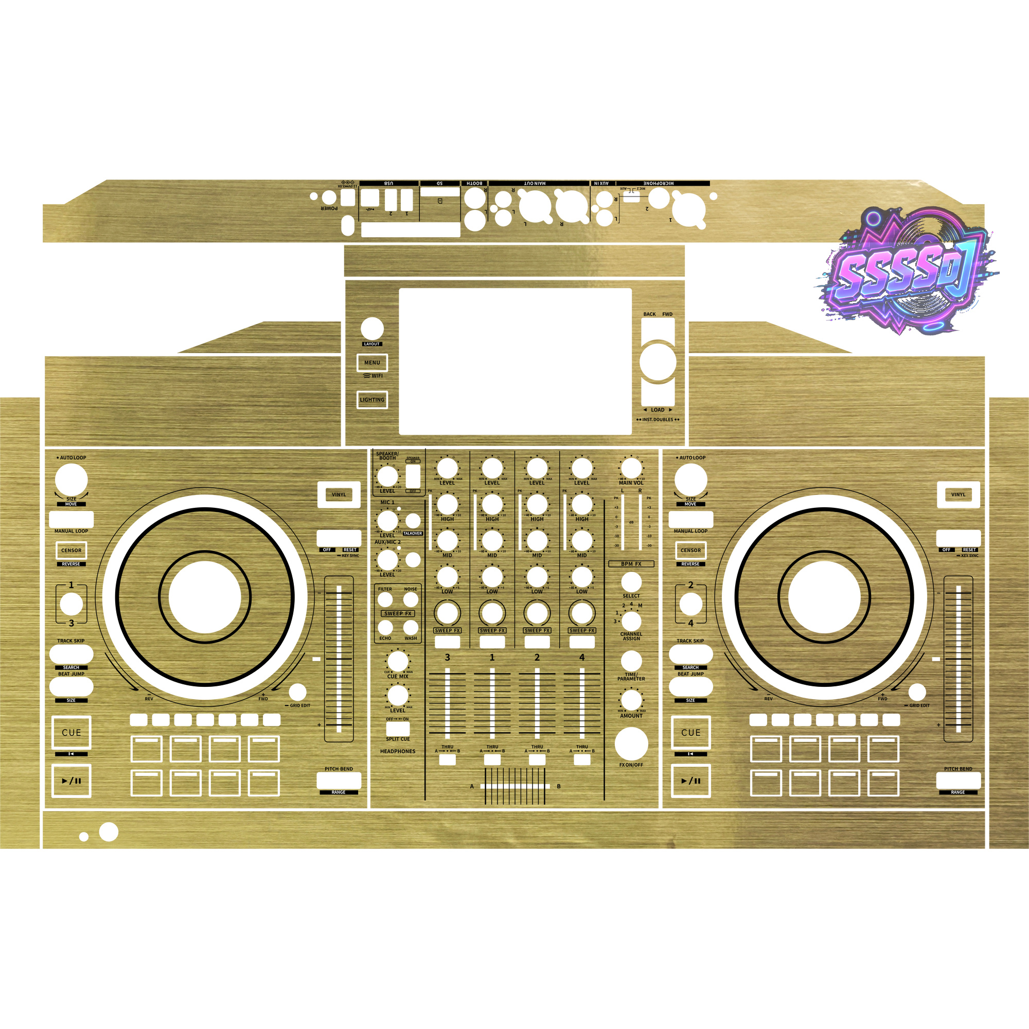 Denon DJ SC Live 4 Brushed Gold Gloss Integrated DJ System Skin