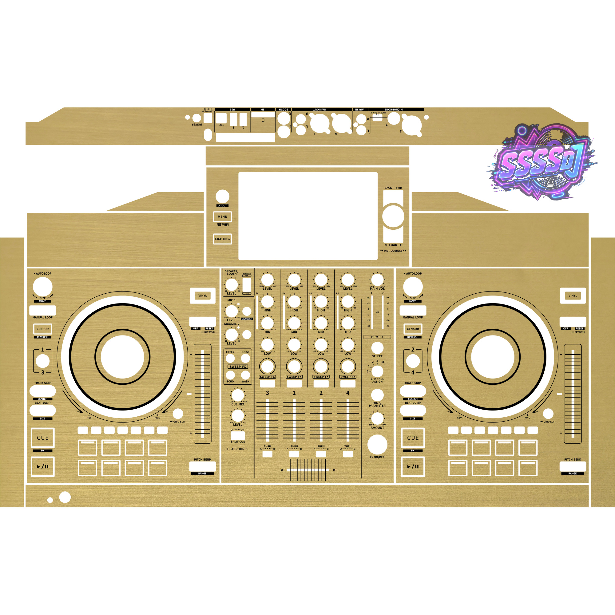 Denon DJ SC Live 4 Brushed Gold Matte Integrated DJ System Skin